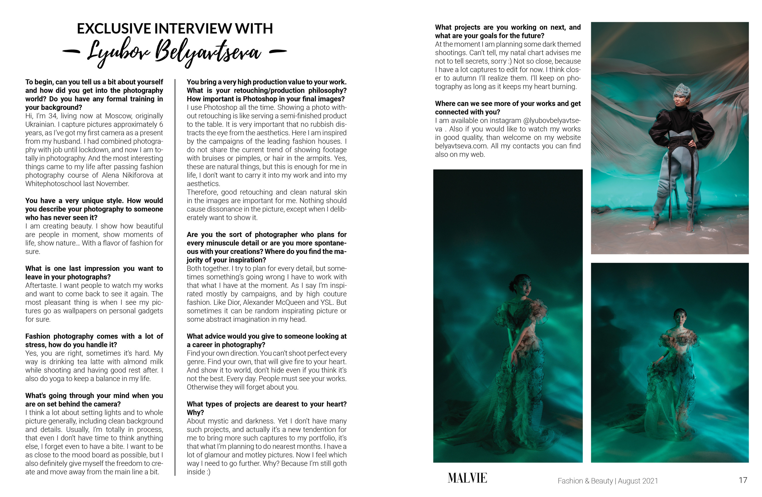 MALVIE + exclusive interviеw (AUG 2021). Фотограф Любовь Белявцева