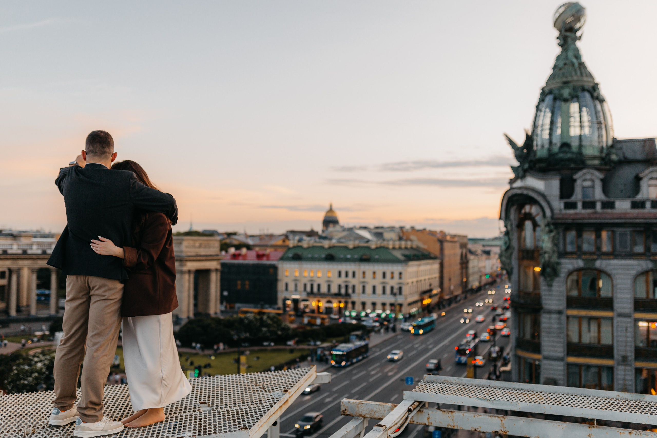 LoveStory на крышах Питера. Фотограф Санкт-Петербург Князева Елизавета