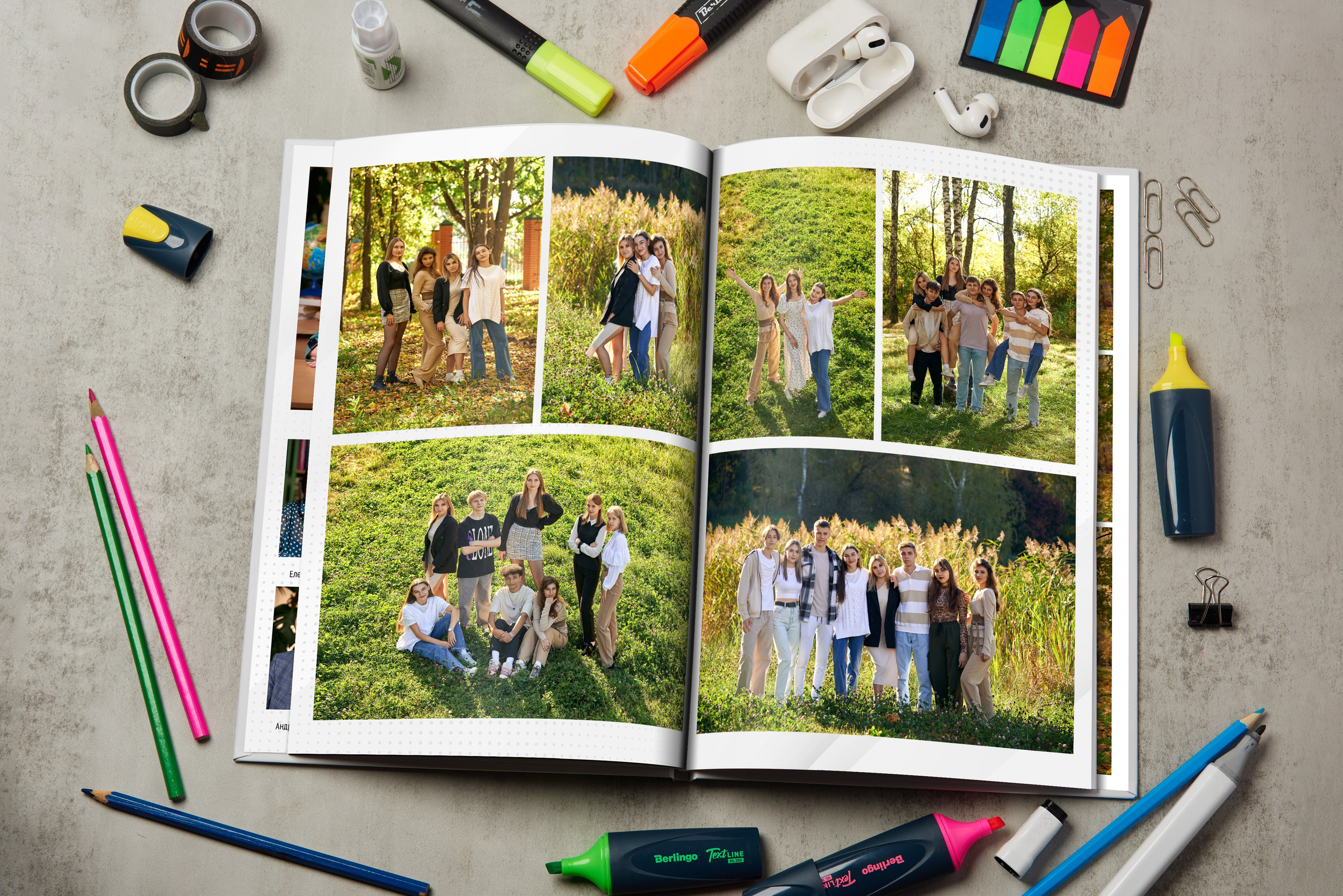 Групповые фотографии школьников в парке