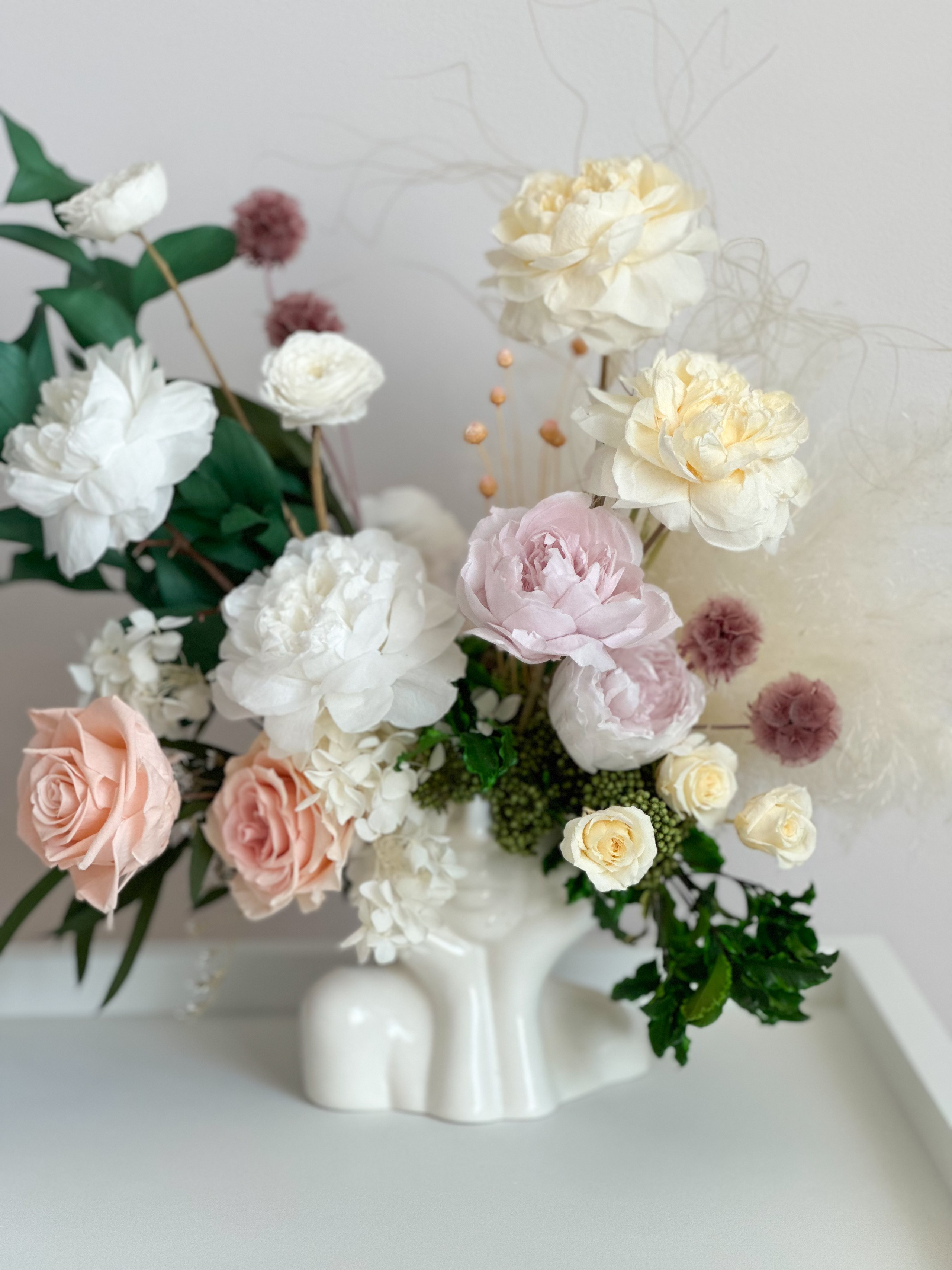 стабилизированные цветы букет в вазе