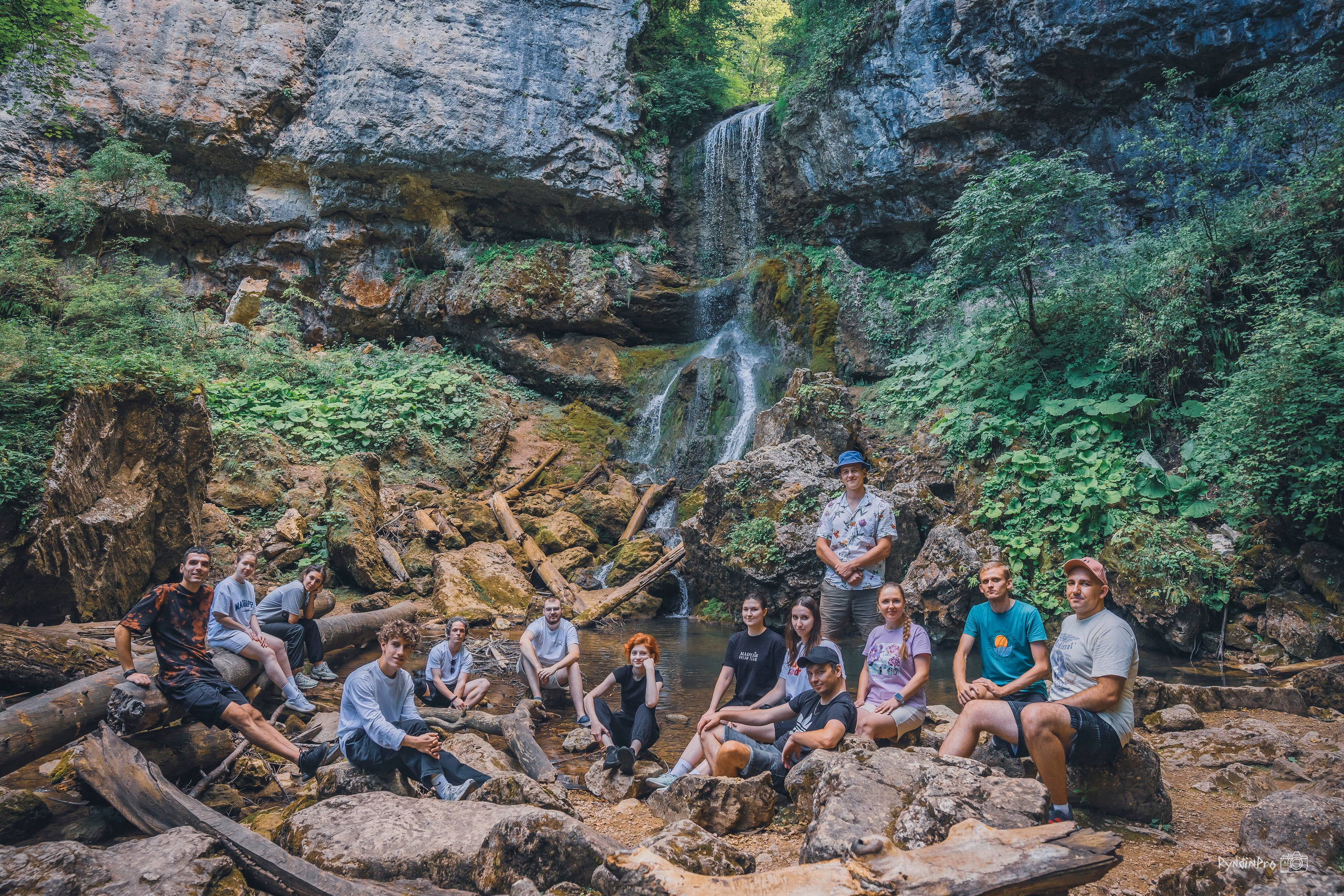Поход на Орлиную полку + Университетский водопад с командой Мадьяр 15.08.24. Репортажный фотограф в Краснодаре Рындин Дмитрий
