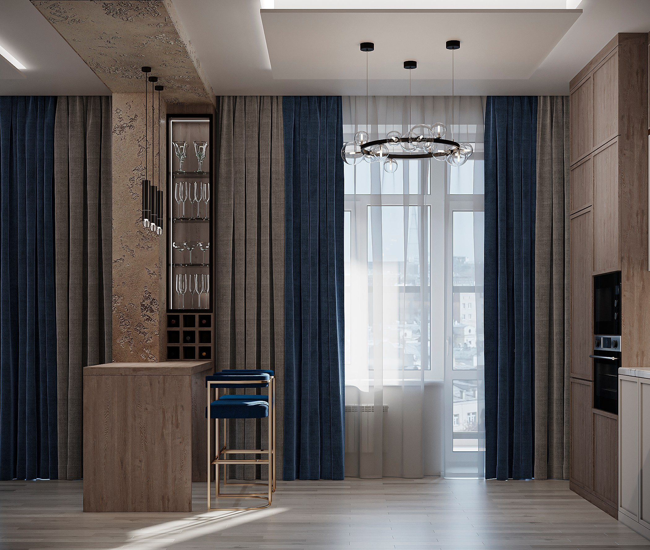 Синий акцент в интерьере 💙