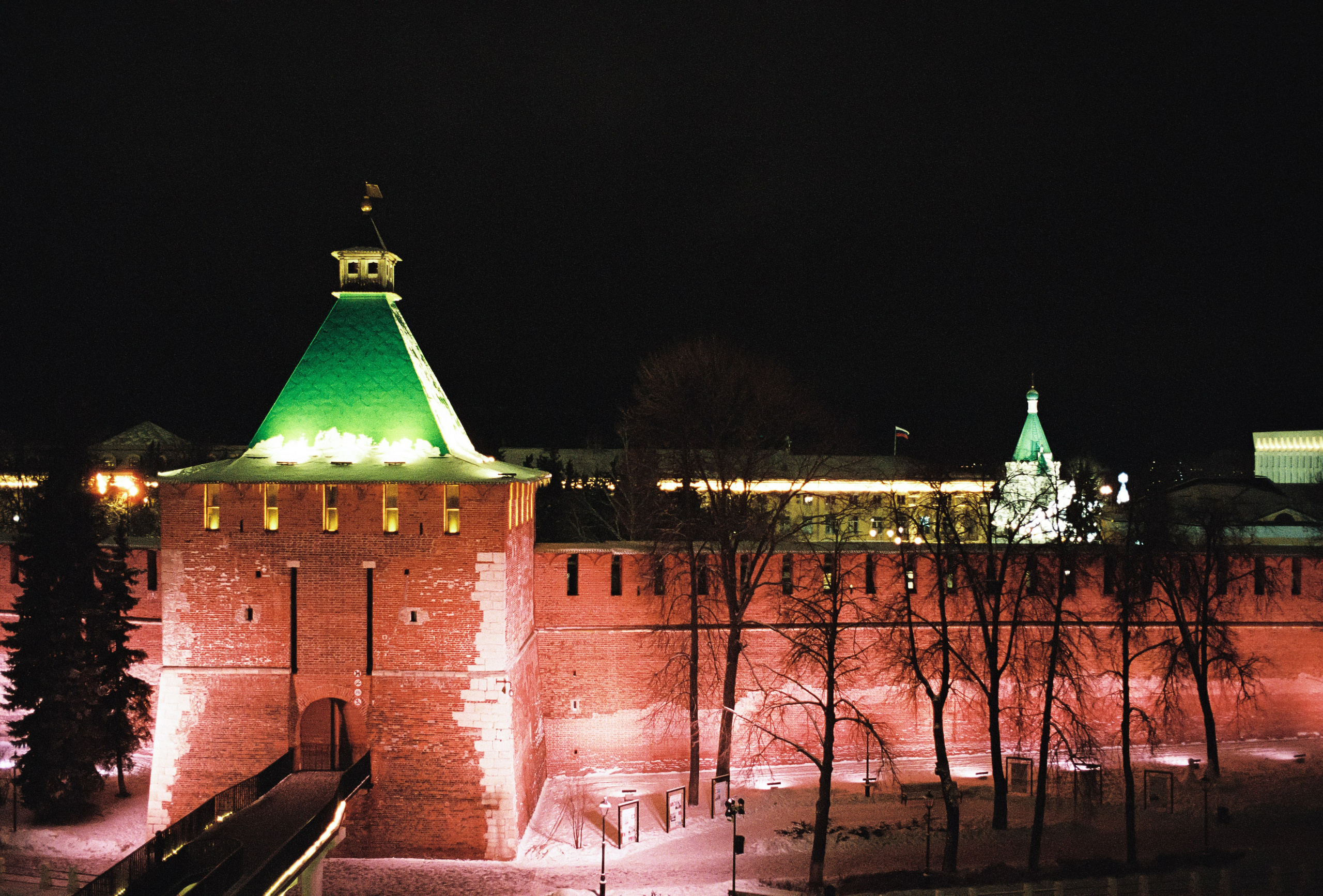 Кремль в Нижнем Новгороде ночью