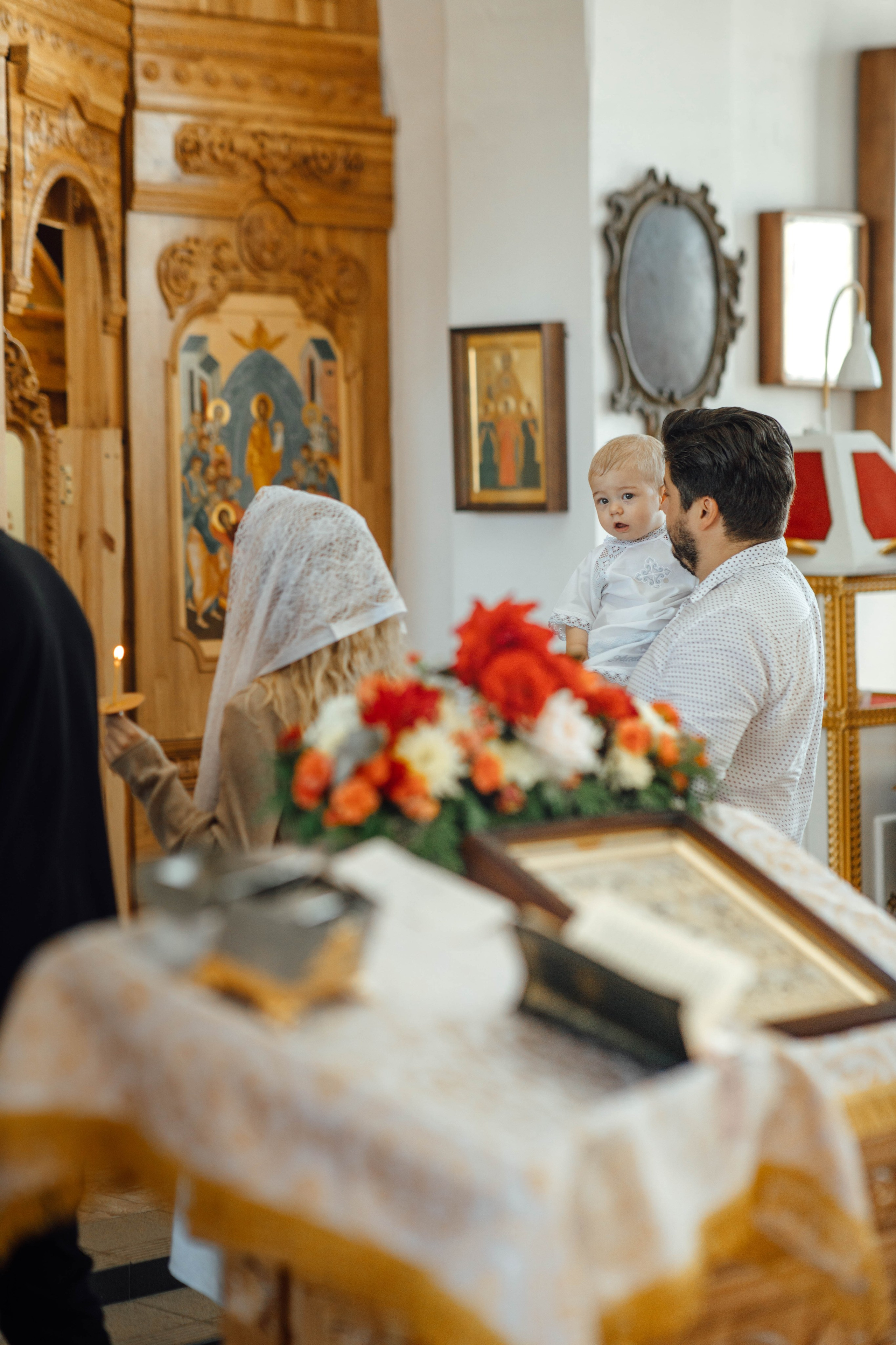 Крещение Энвера (Михаила), д. Колядищи, храм Успения Пр. Богородицы, август 2025