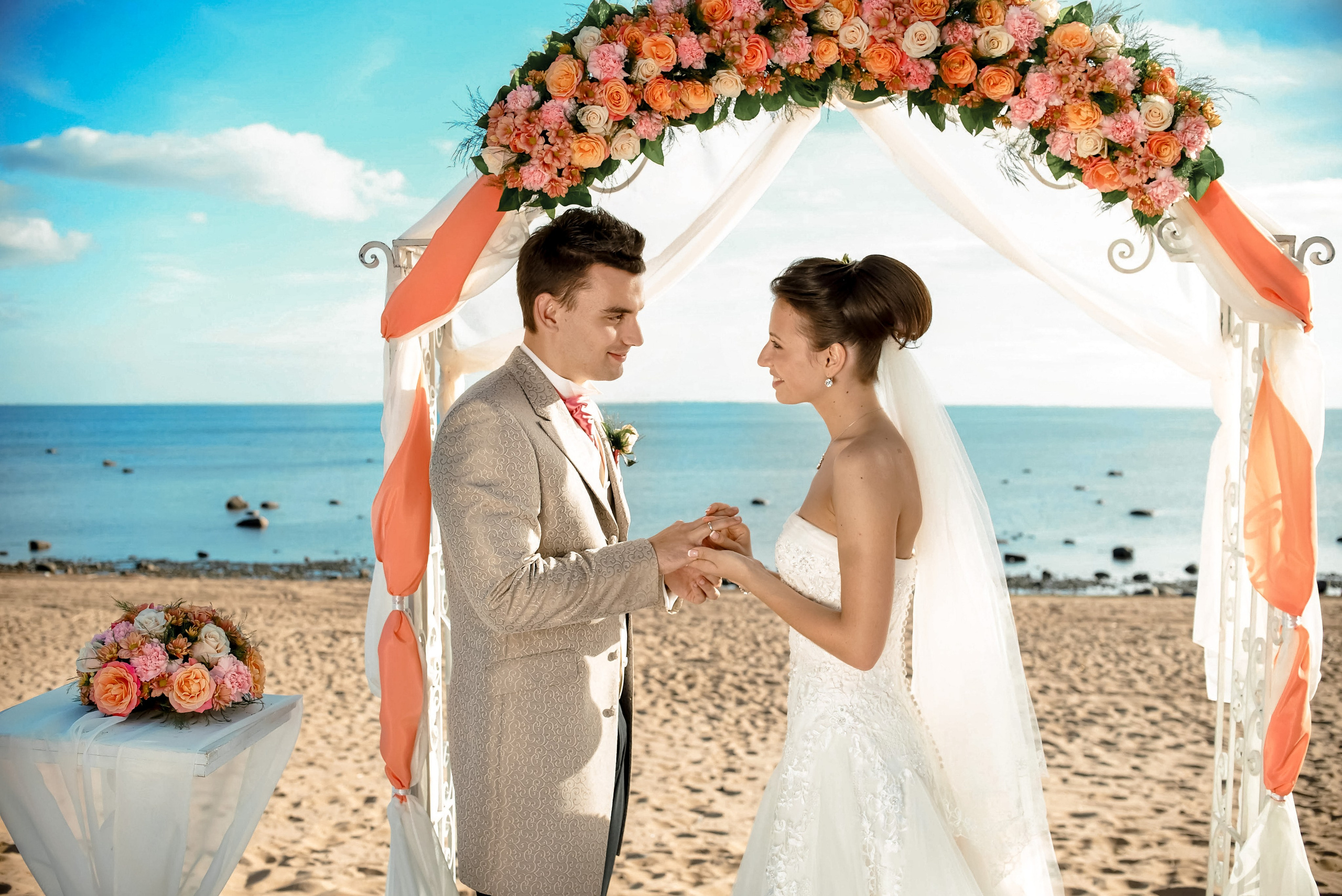 Маргарита и Алексей (выездная регистрация, фотосессия на Финском заливе, в яхт-клубе на закате). Портретный, семейный и свадебный фотограф в Санкт-Петербурге и в Пушкине Ширяев Денис