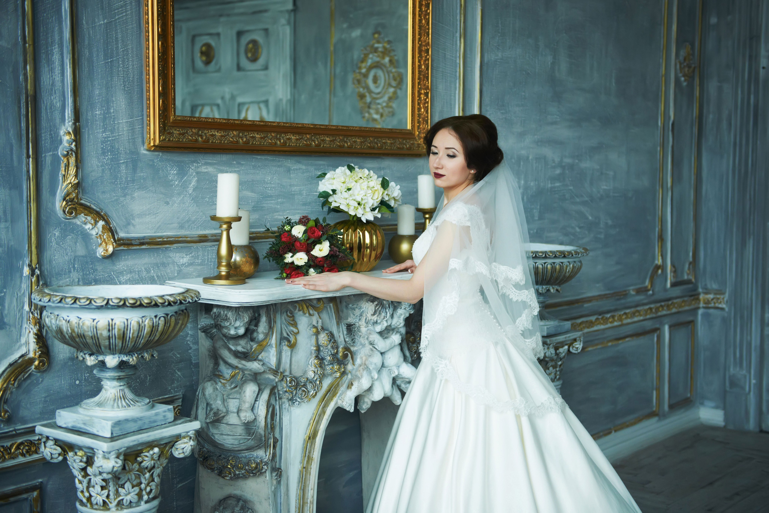 Индира и Дмитрий (свадебная фотосессия в Ботаническом саду и в фотостудии). Портретный, семейный и свадебный фотограф в Санкт-Петербурге и в Пушкине Ширяев Денис