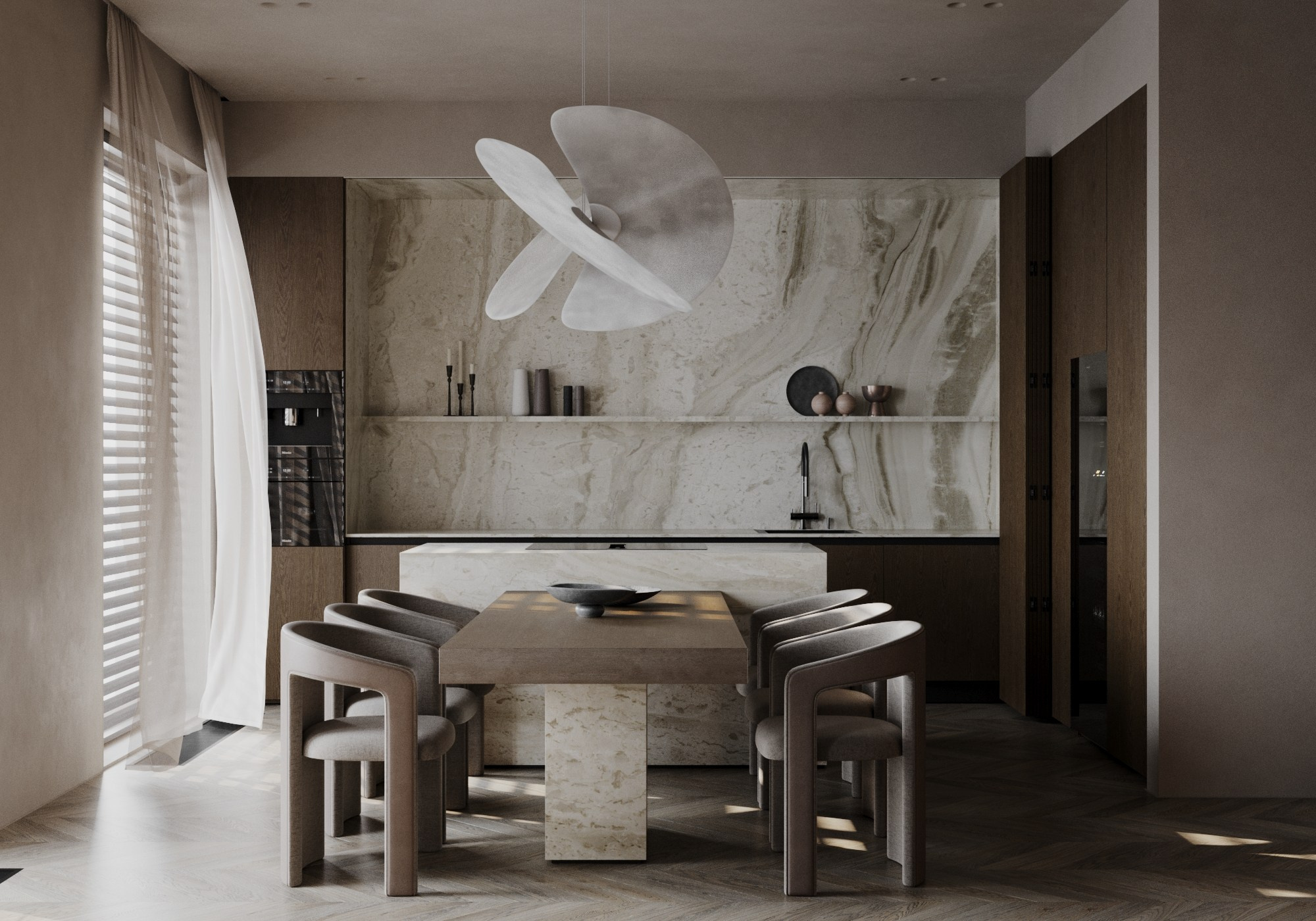 Кухня —гостиная ЖК Титул. Визуализатор Векшина Елена