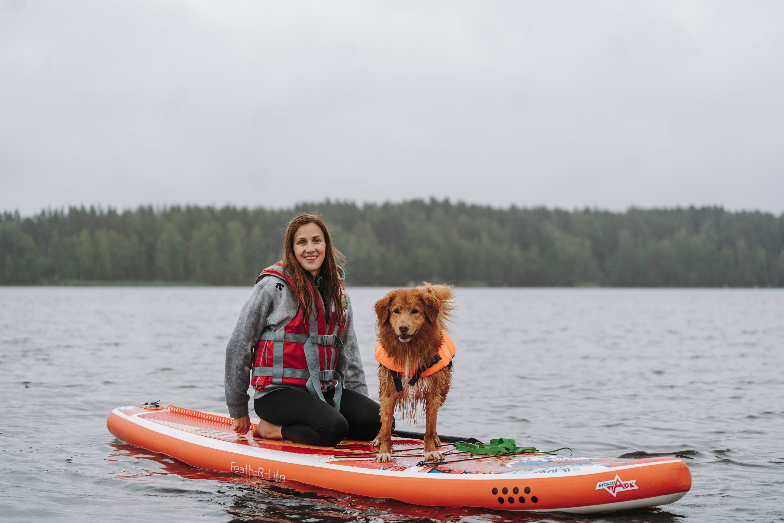Катание на сапах с собаками. Фотограф анималист в Спб недорого Олеся Майорова