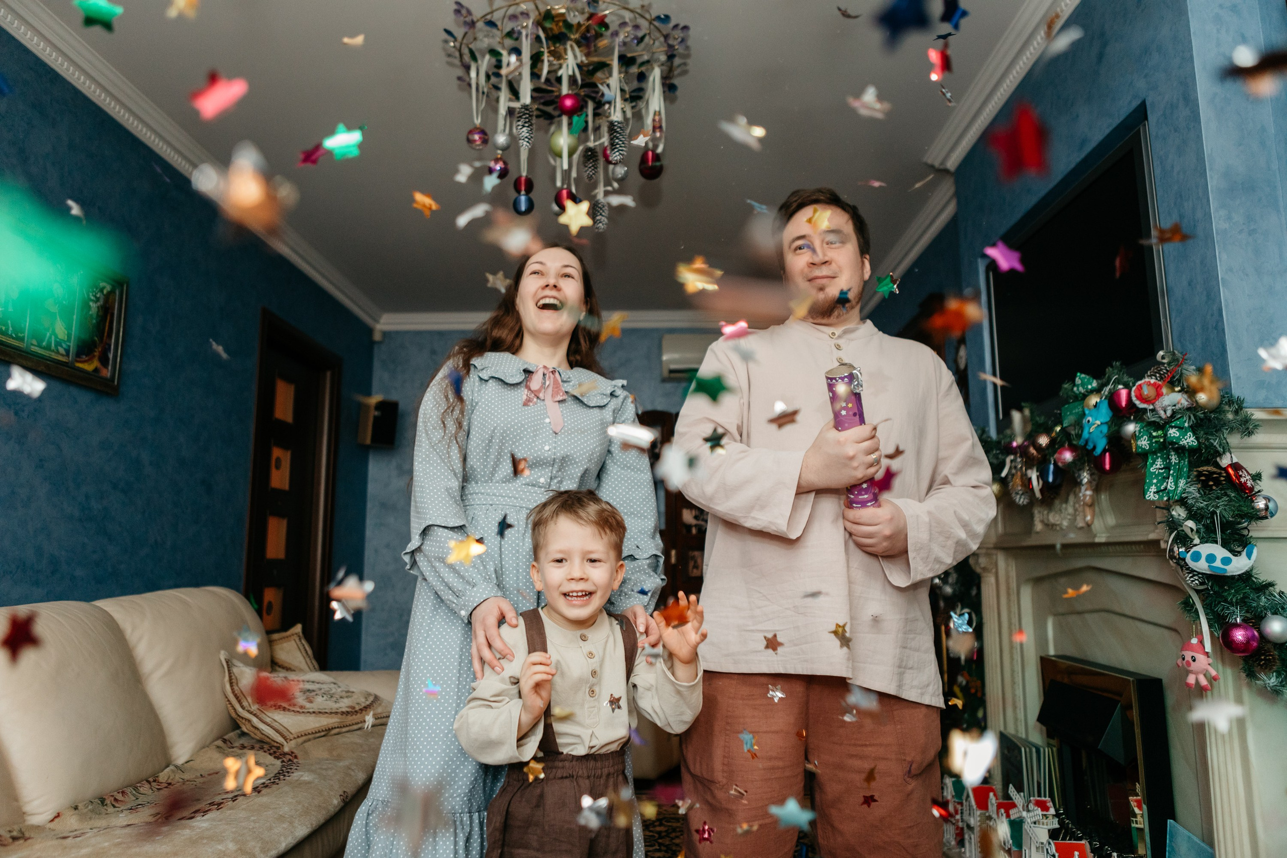 Новогодняя фотосессия дома Москва. Семейный фотограф Маша Тимофеева | Москва