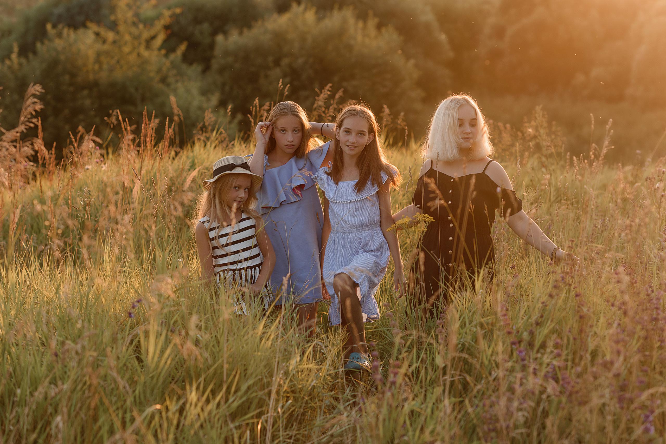 Фотосессия в подсолнухах. Профессиональный фотограф. Портрет, семья, дети