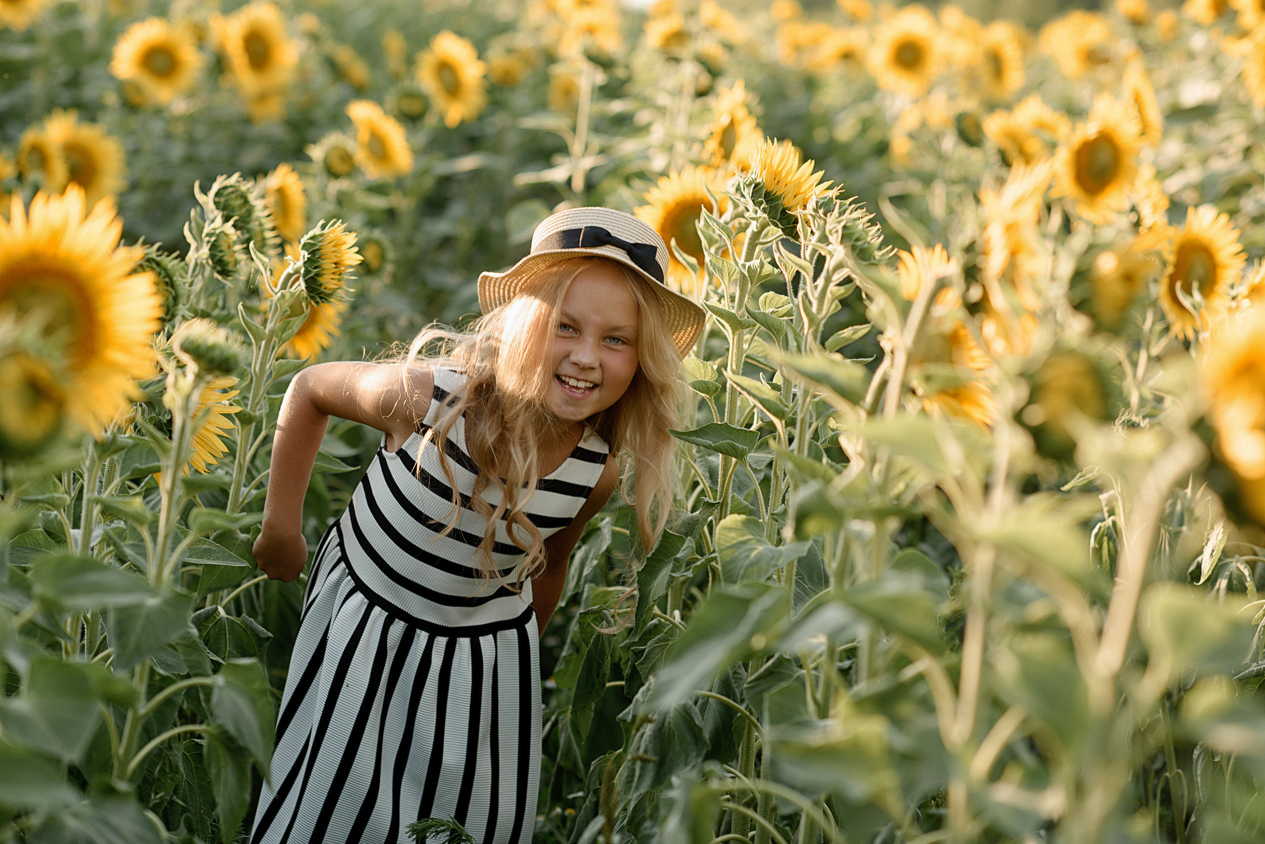 Фотосессия в подсолнухах. Профессиональный фотограф. Портрет, семья, дети