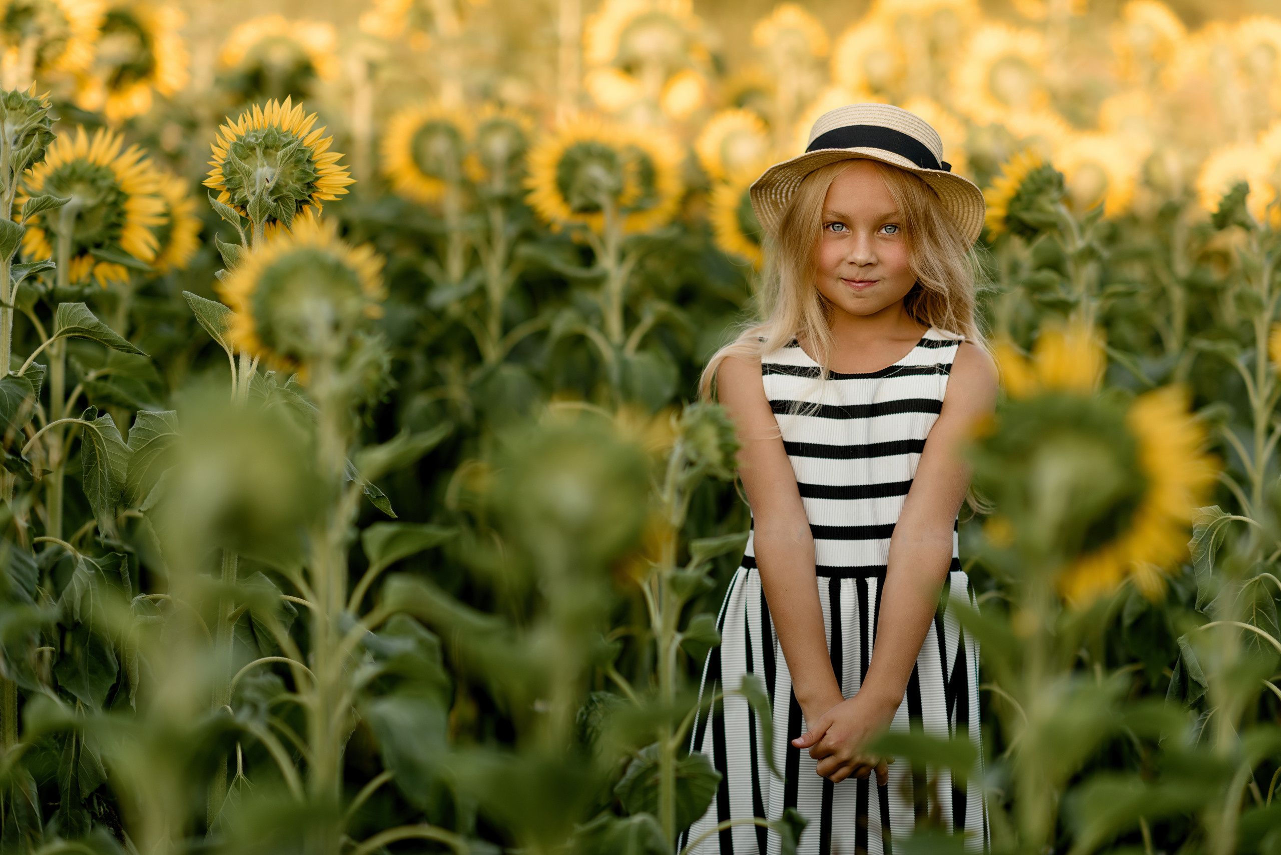 Фотосессия в подсолнухах. Профессиональный фотограф. Портрет, семья, дети