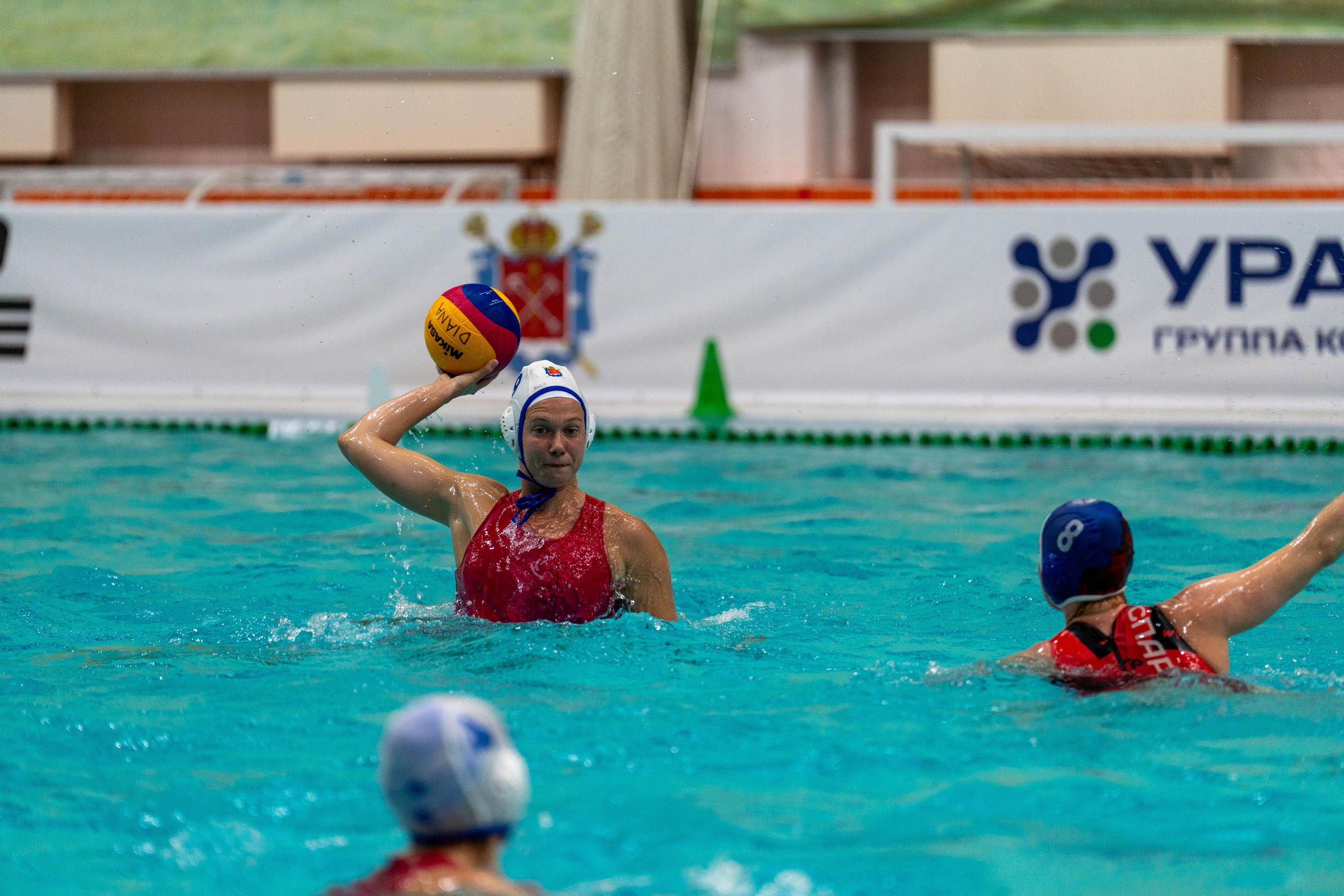 Женский матч водного поло Диана – Спартак-Волгоград на ЦВВС Невская волна, спортивный фотограф Санкт-Петербург