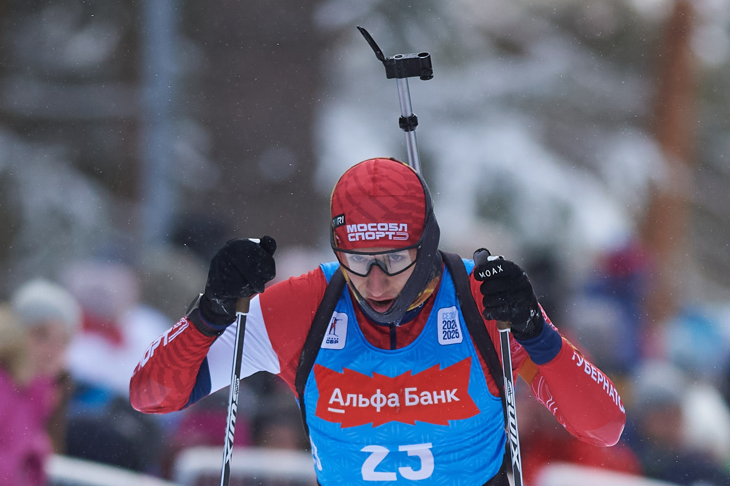 Биатлон. Чемпионат России — 2024/2025, 3-й этап, Ижевск. Спринт. Мужчины. Спортивный репортажный фотограф в Ижевске Сергей Мерзляков