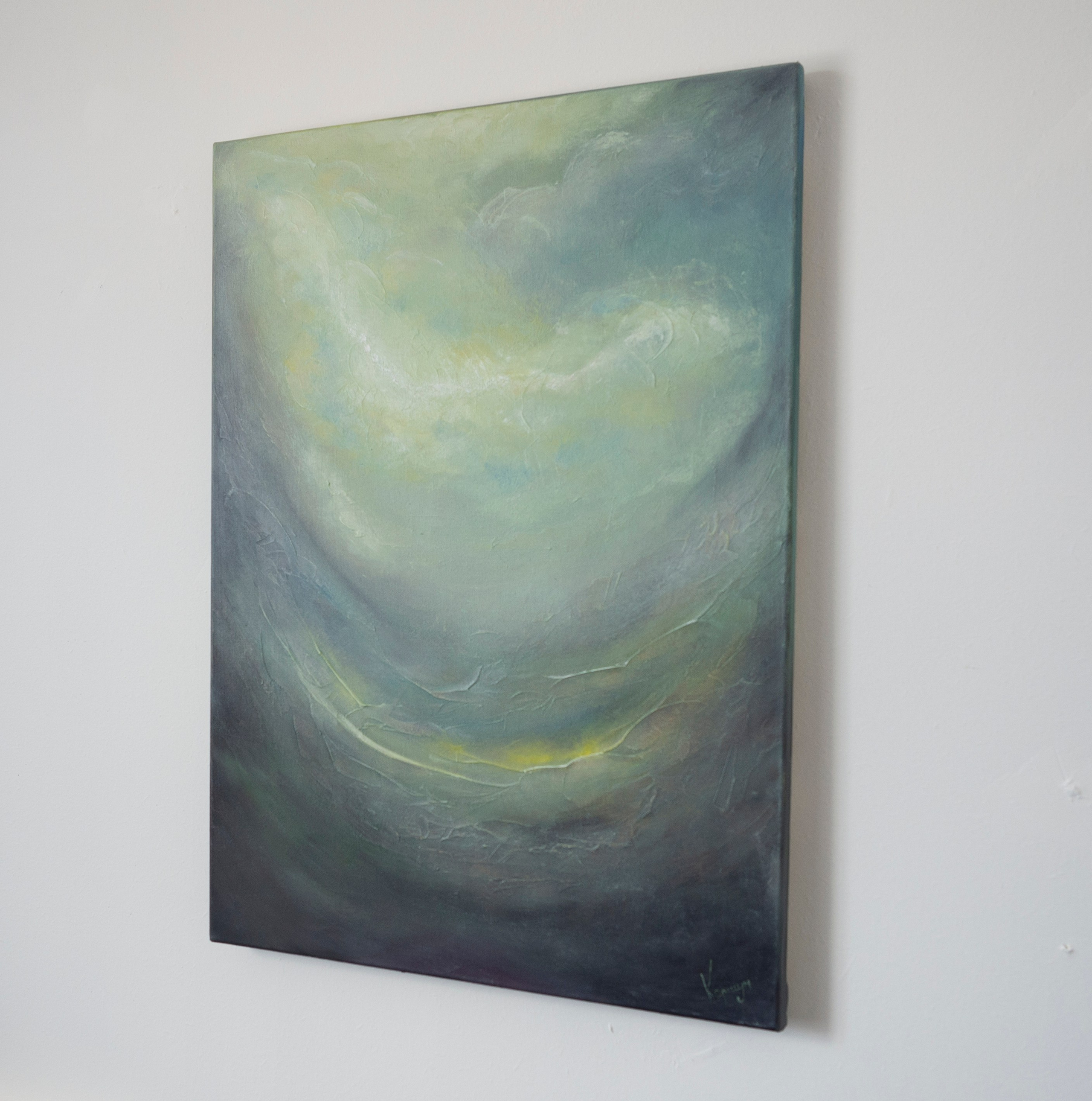 An abstract painting portraying an atmospheric scene. Павел Коршун — современный художник-пленэрист