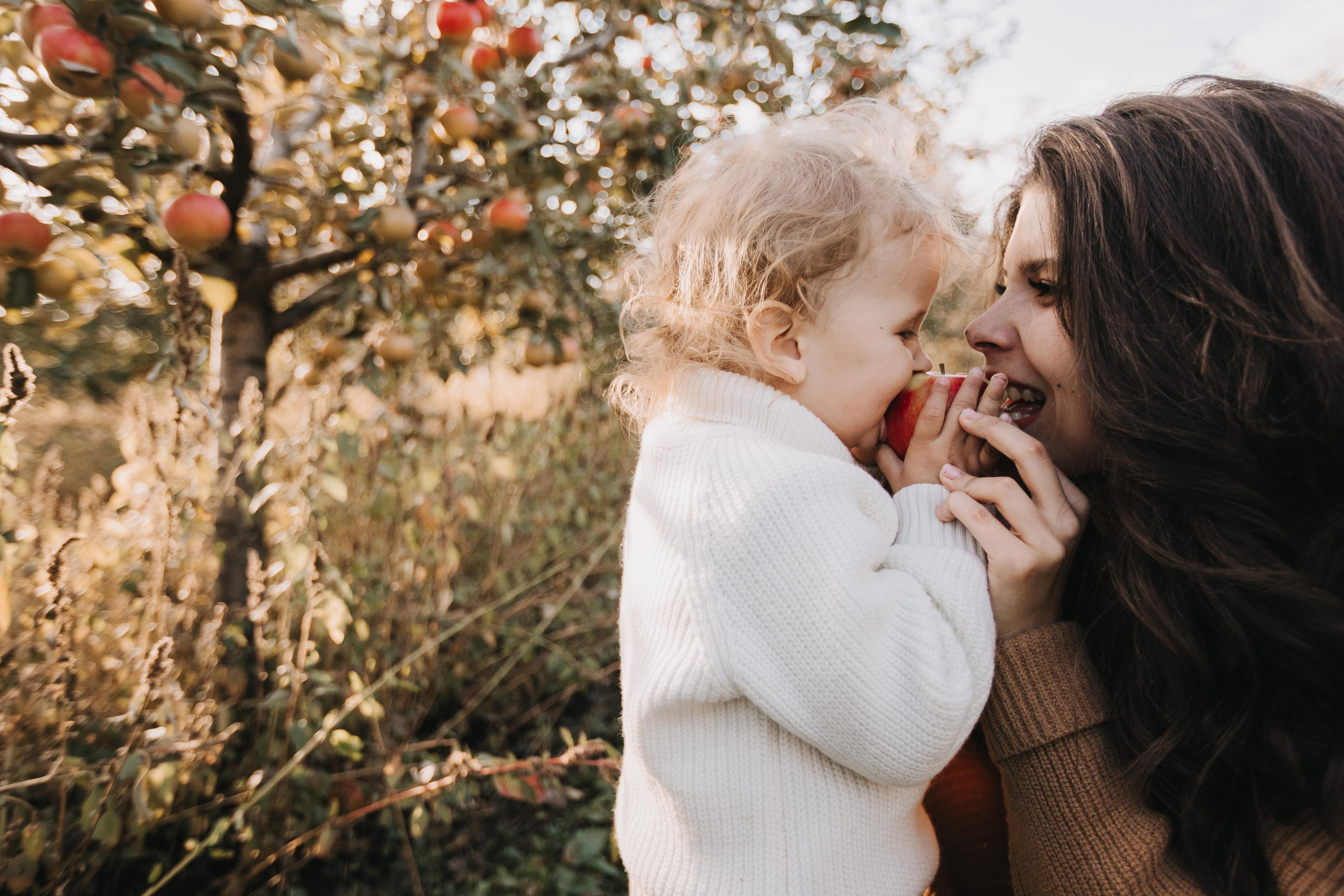 Юля, Уля и яблоки. Семейный фотограф в Белгороде Аня Никифорова