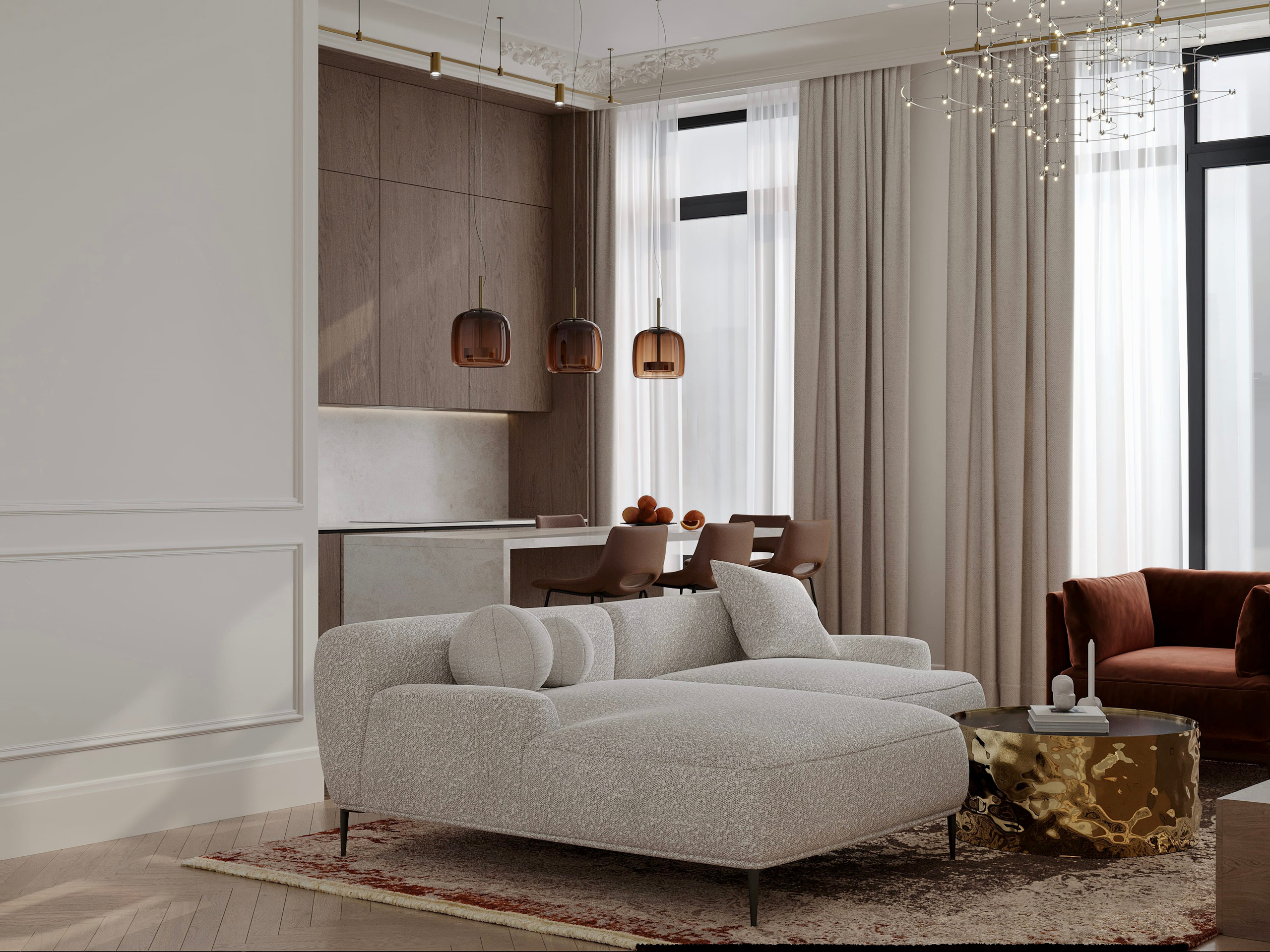 Нагатино Айленд 85 м². 3D Визуализация интерьера