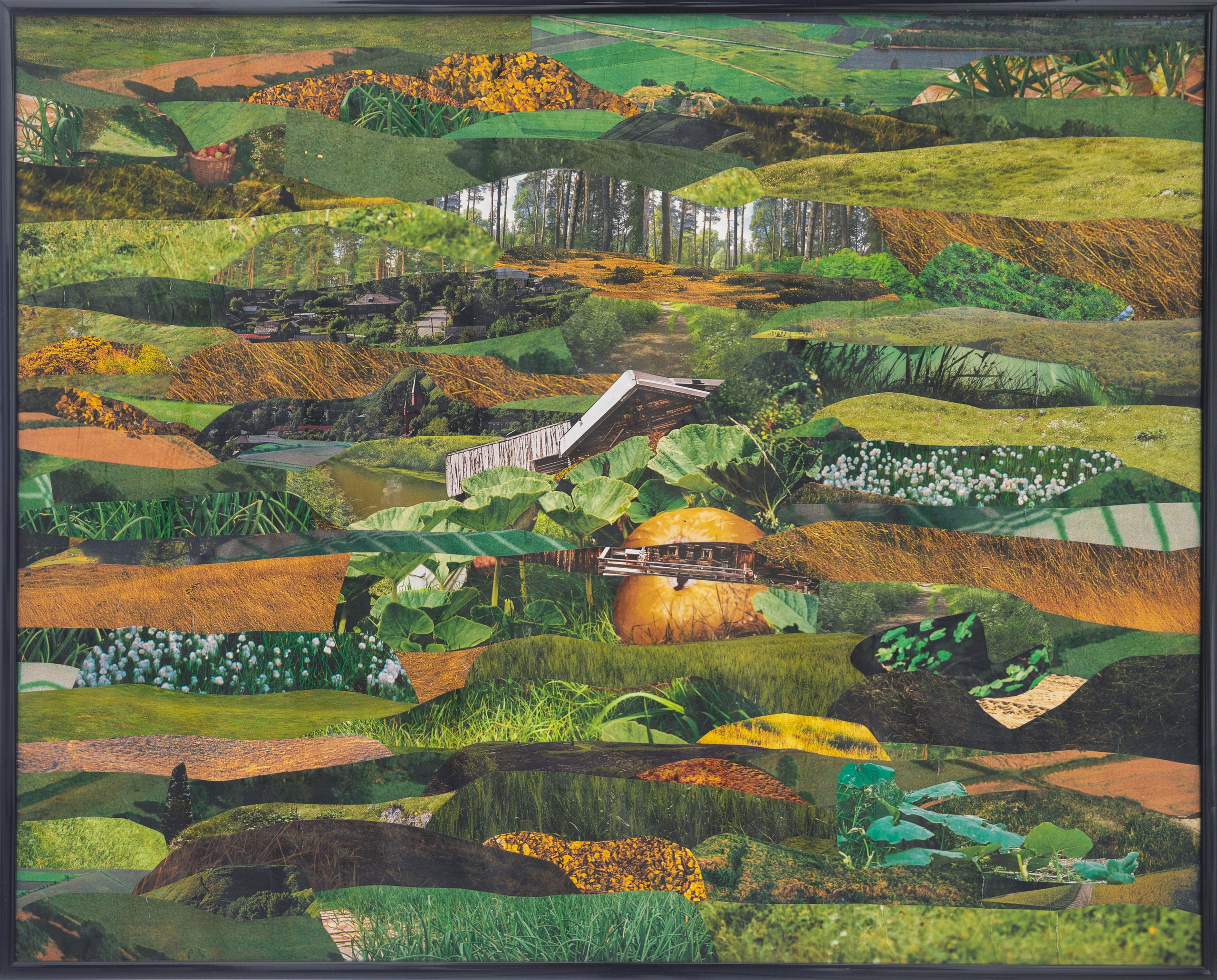 «Домик-тыква» Картина-ощущение. Рассматривая ее, Вы в какой-то момент найдете знакомый кусочек, близкий и милый именно Вашему сердцу. Может быть, это будет небольшая речка, тропинка в лесу или луговая трава. А может быть, корзина спелых яблок под деревом, крыши деревенских домов или огромная тыква с бабушкиного огорода. Через какое-то время созерцания Вы поймаете себя на пребывании в приятном состоянии, основанном на Ваших личных воспоминаниях. 40х50 см