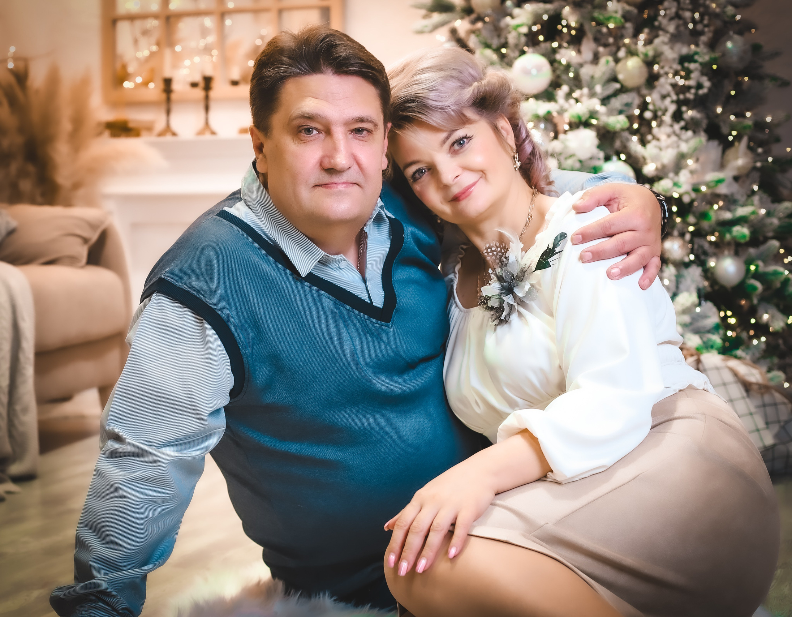 Новогодняя история Людмилы и Игоря. Фотограф беременности и семейных историй Эльвира Акарибе в городе Краснодар!