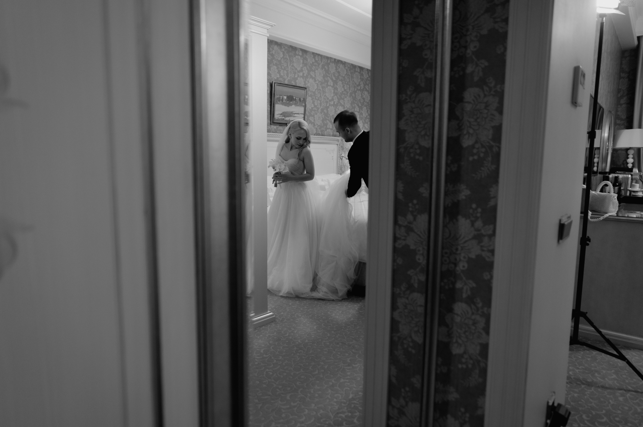 Свадебная фотосессия в Radisson Collection Hotel мск. Свадебный и портретный фотограф в Москве Жердев Даниил