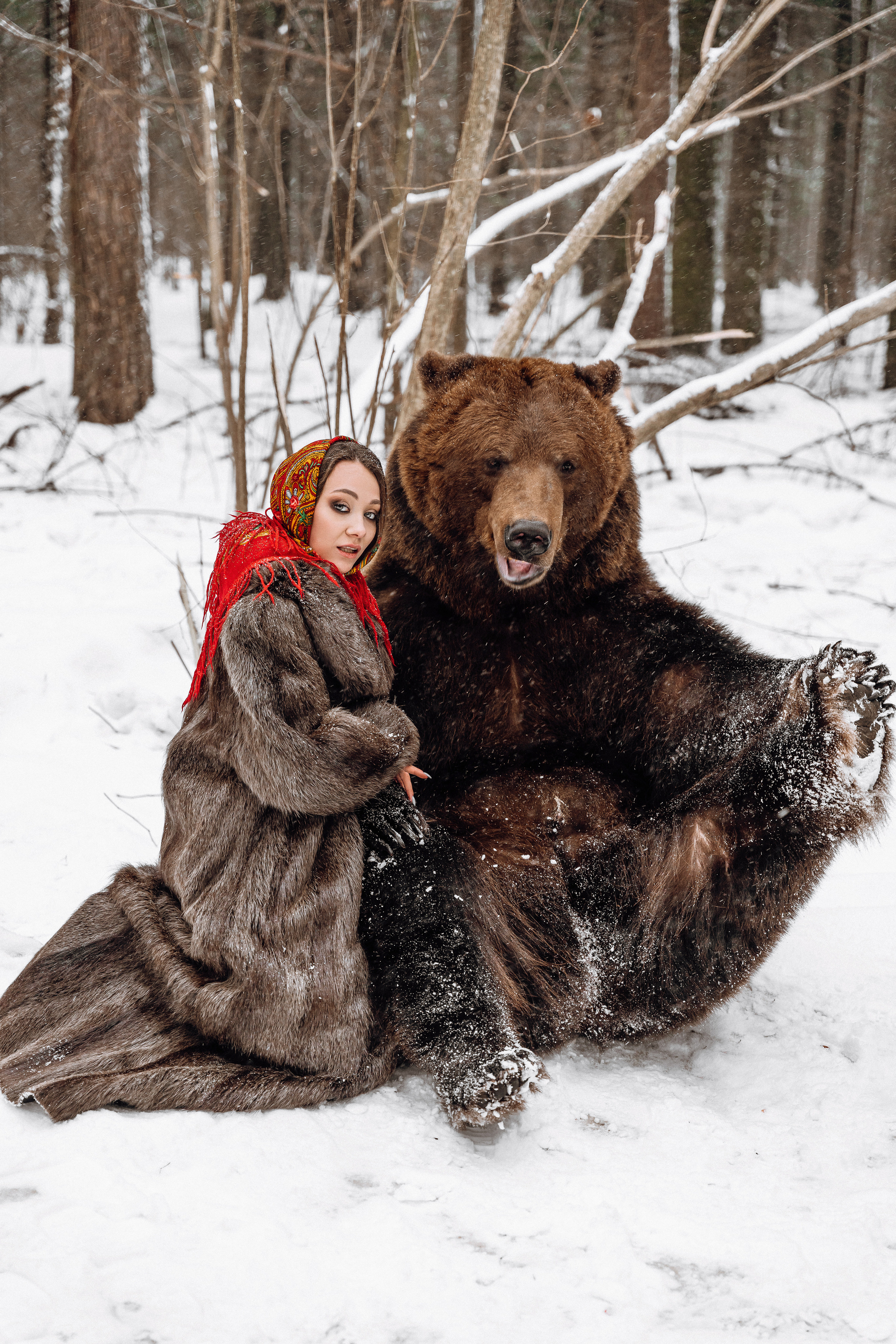 Фотосессия с медведем в Москве. Фотограф в Смоленске Ольга Давыдова