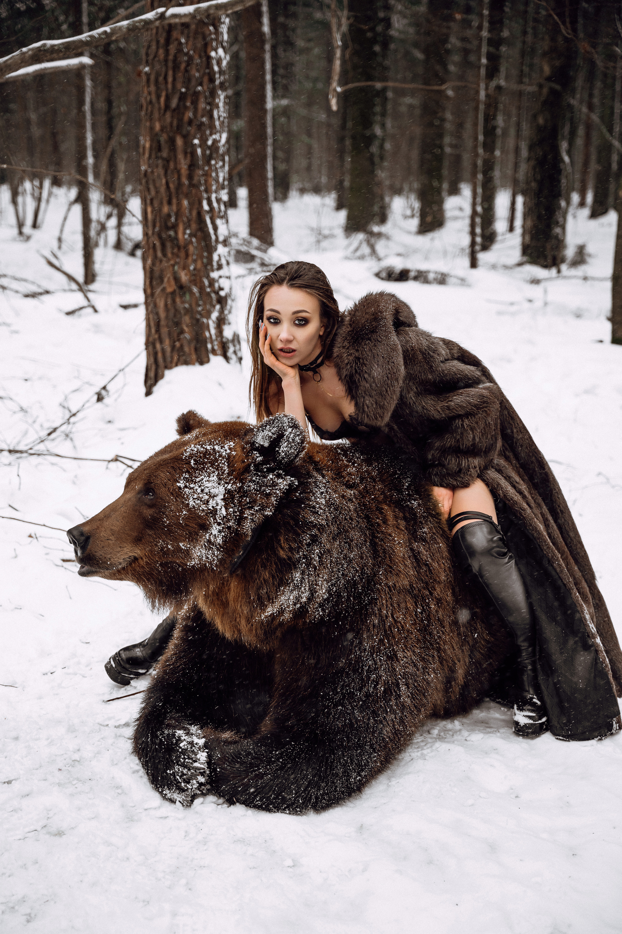 Фотосессия с медведем в Москве. Фотограф в Смоленске Ольга Давыдова