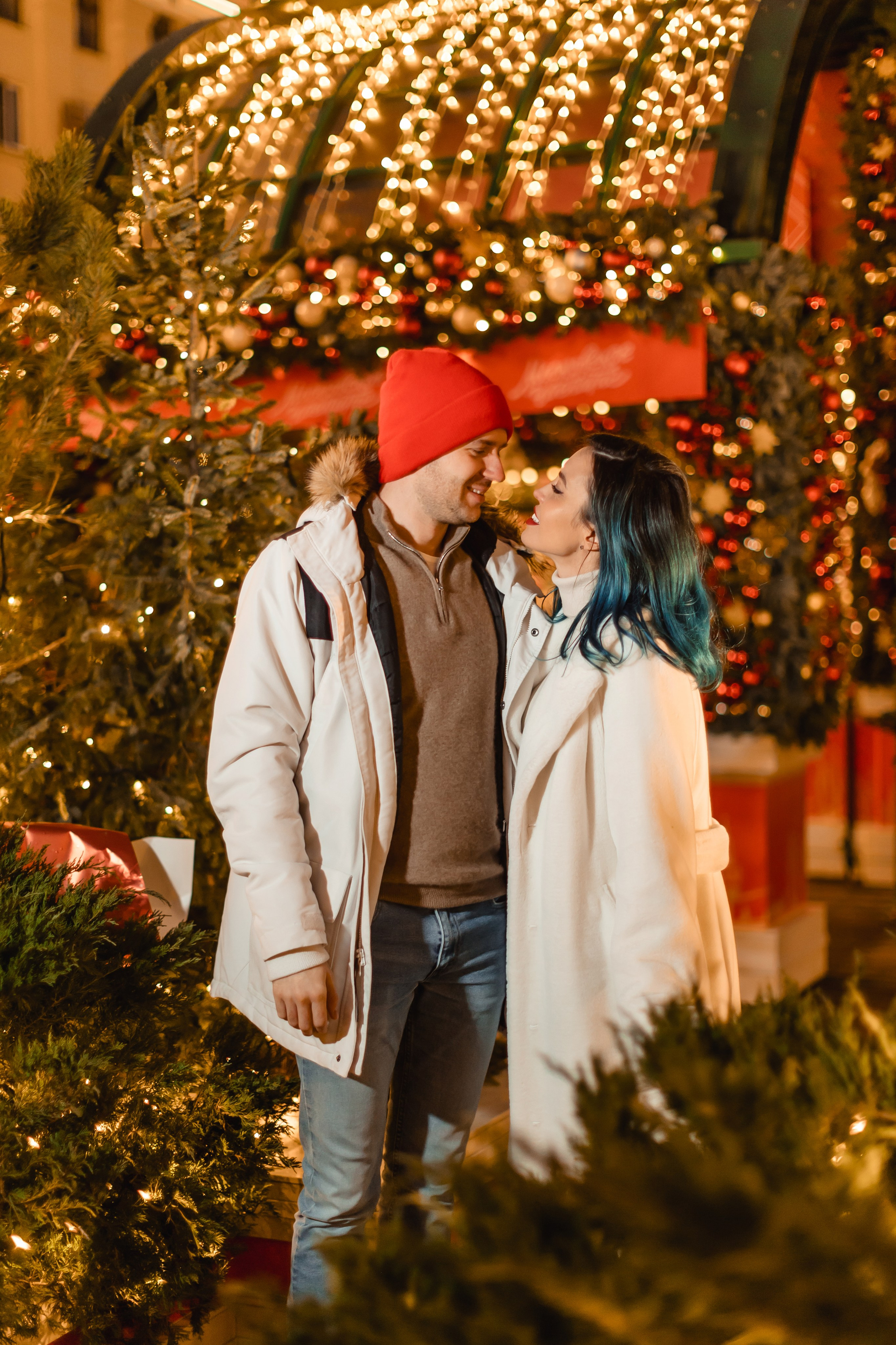 Новогодняя фотосессия в городе, lovestory. Семейный фотограф Надя Мелисова, фотограф беременности, Москва