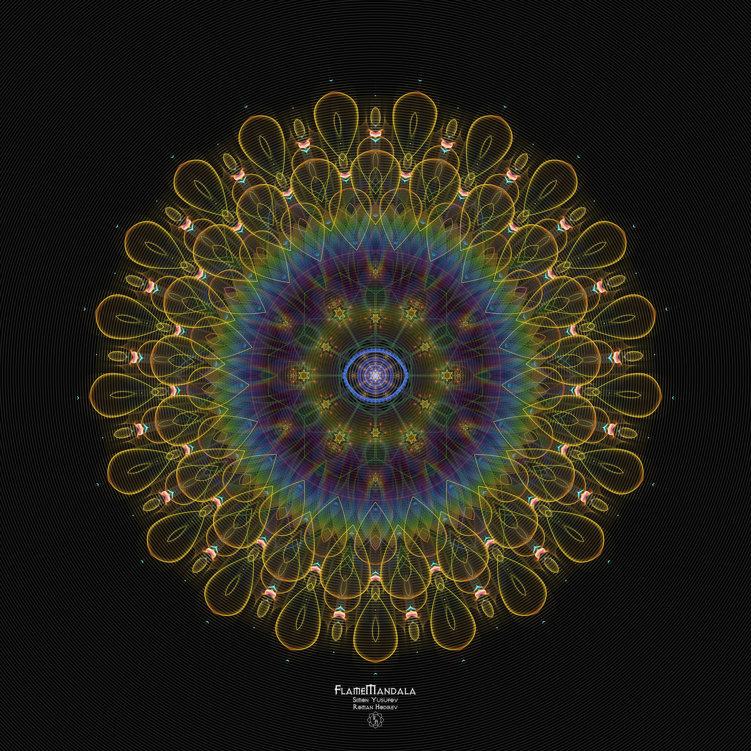 Flame Mandala of a tube TV. Roman Hodirev is an esoteriologist, multidisciplinary artist, photographer and musician. Saint Petersburg, Riga