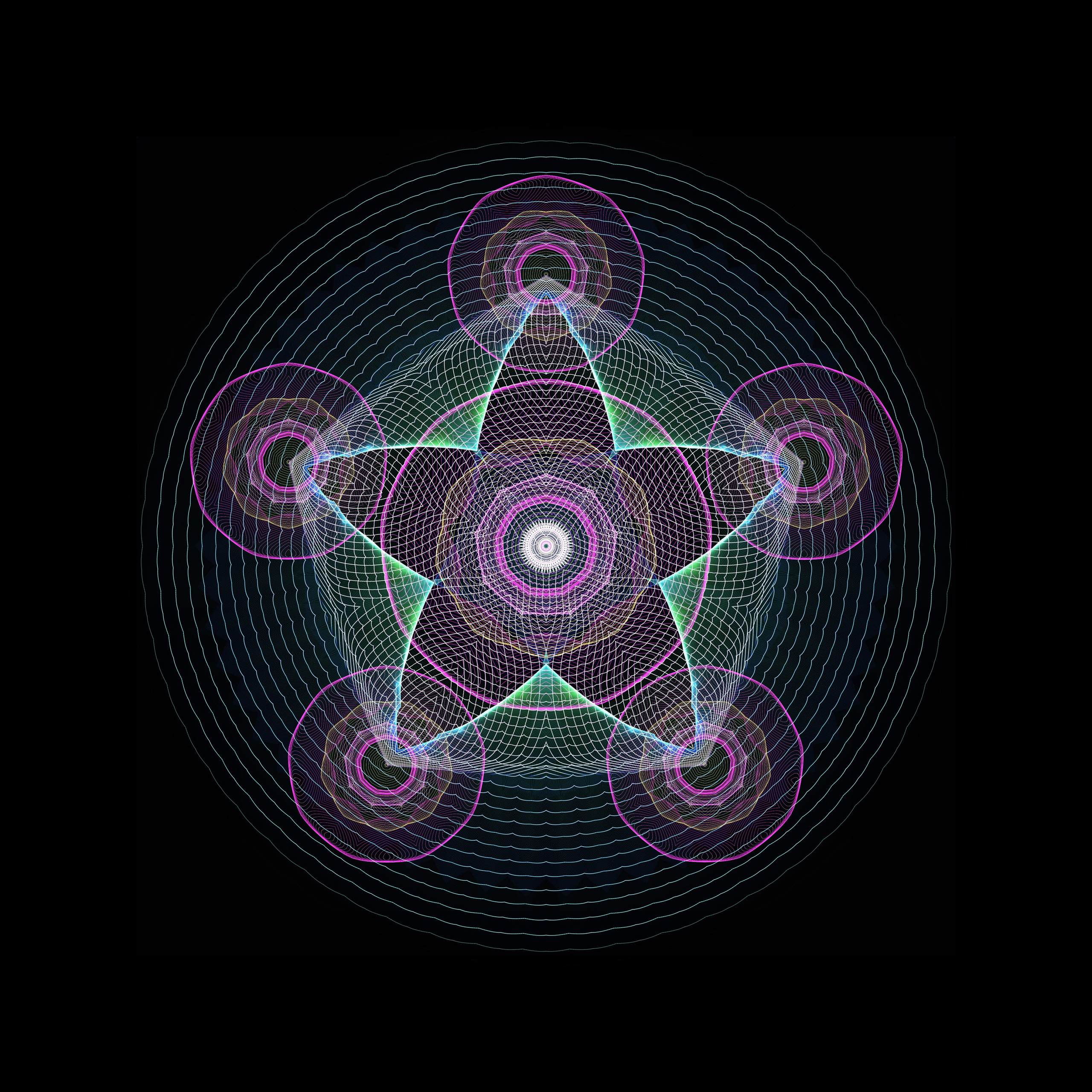 Flame Mandala of a tube TV. Roman Hodirev is an esoteriologist, multidisciplinary artist, photographer and musician. Saint Petersburg, Riga