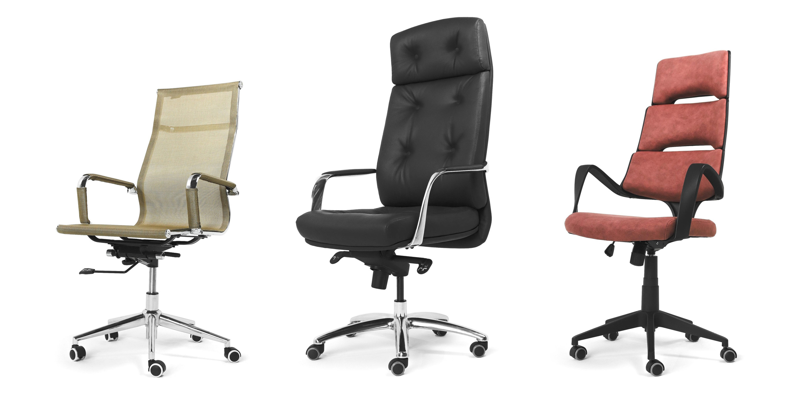 Съемка офисных стульев на белом