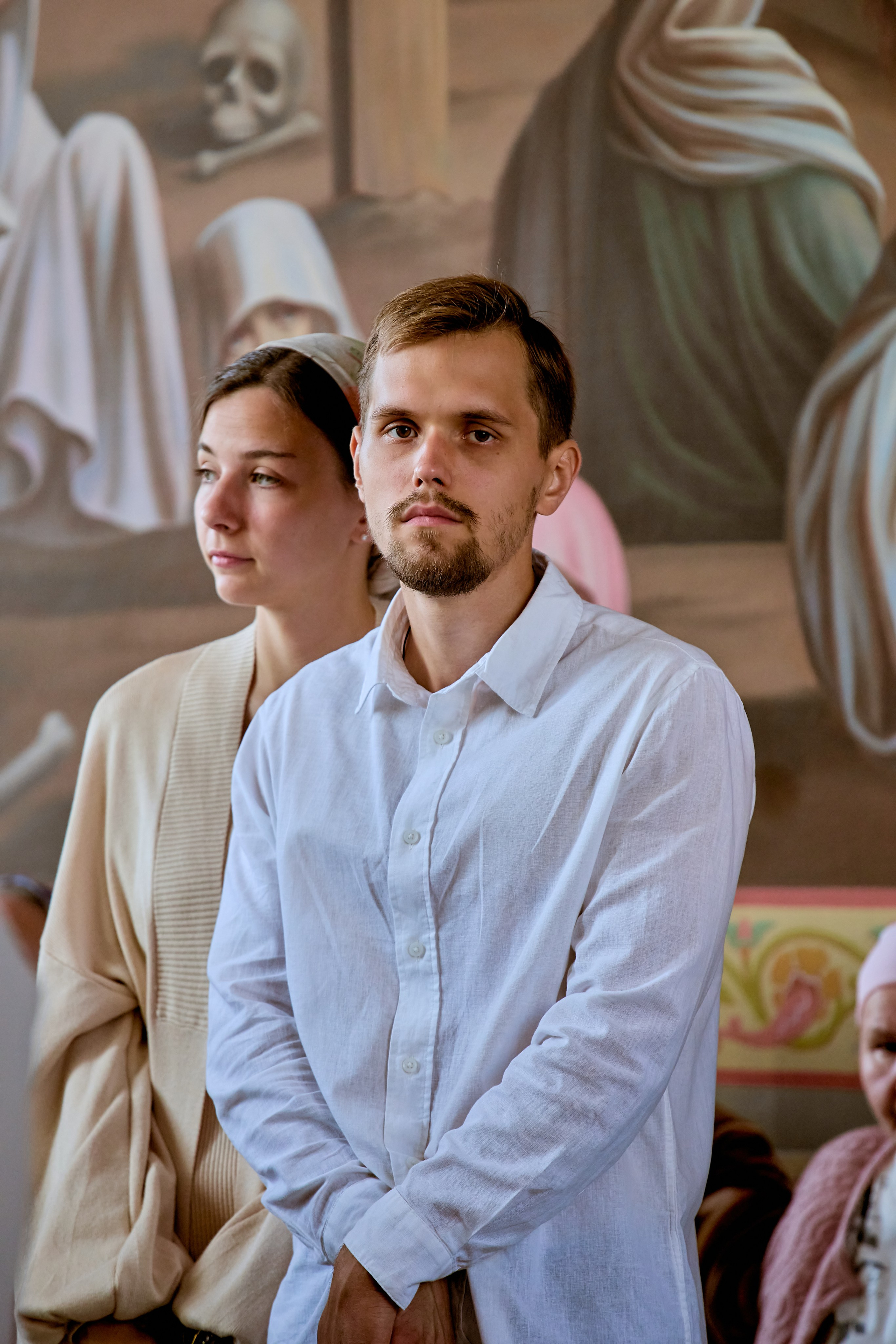 Мужской портрет в храме фотография мужчины в храме во время богослужения Храм Преподобного Серафима Саровского г. Дзержинск