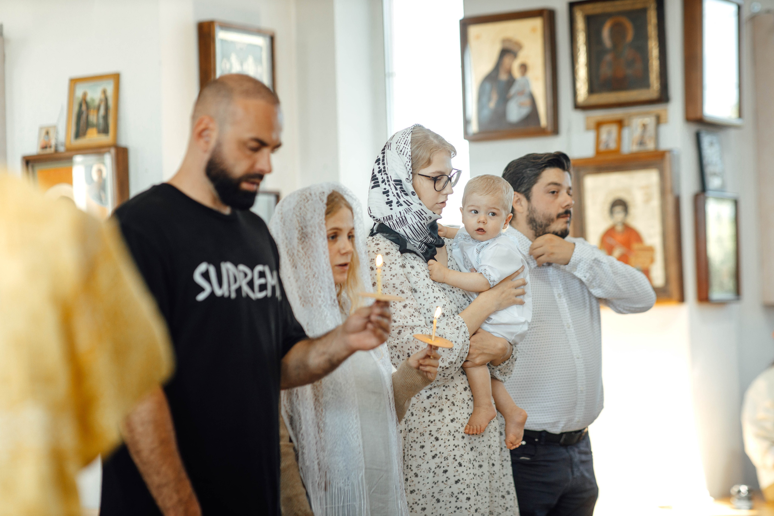 Крещение Энвера (Михаила), д. Колядищи, храм Успения Пр. Богородицы, август 2025