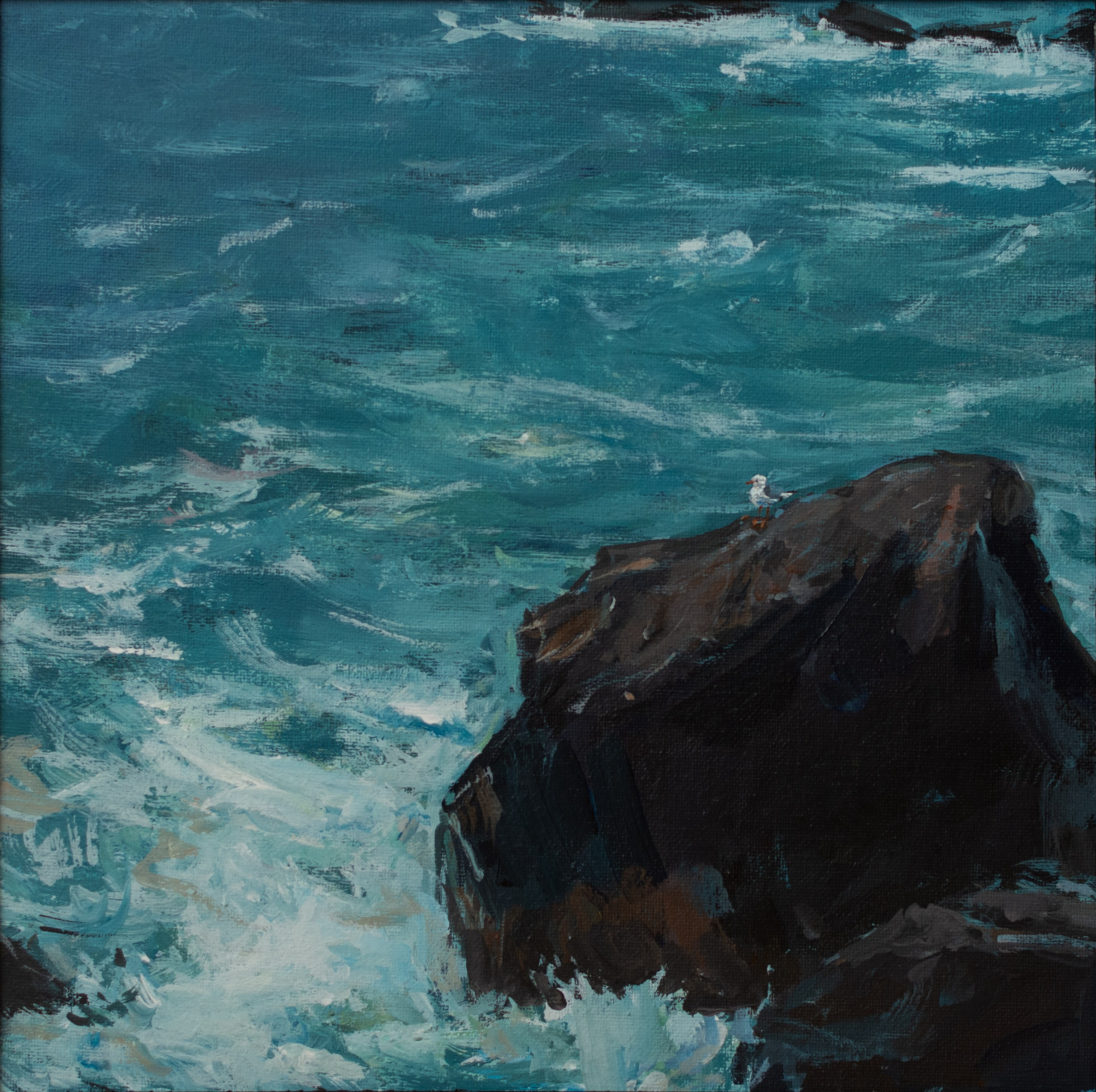 "The Contemplator" canvas on cardboard, acrylic 30x30cm, 2026