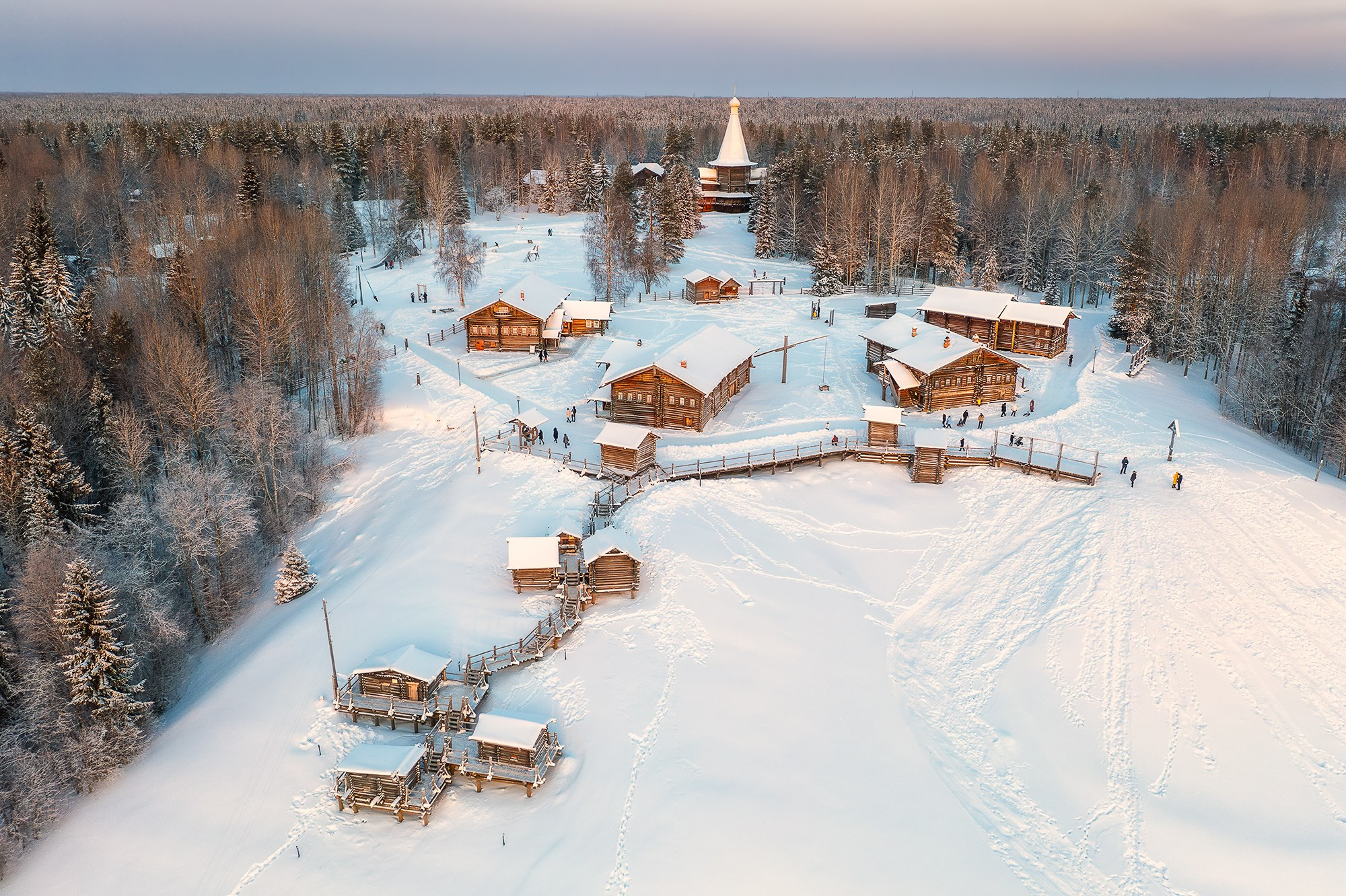 Малые Корелы, музей деревянного зодчества под открытым небом. Архитектурная съемка, виды Архангельской области