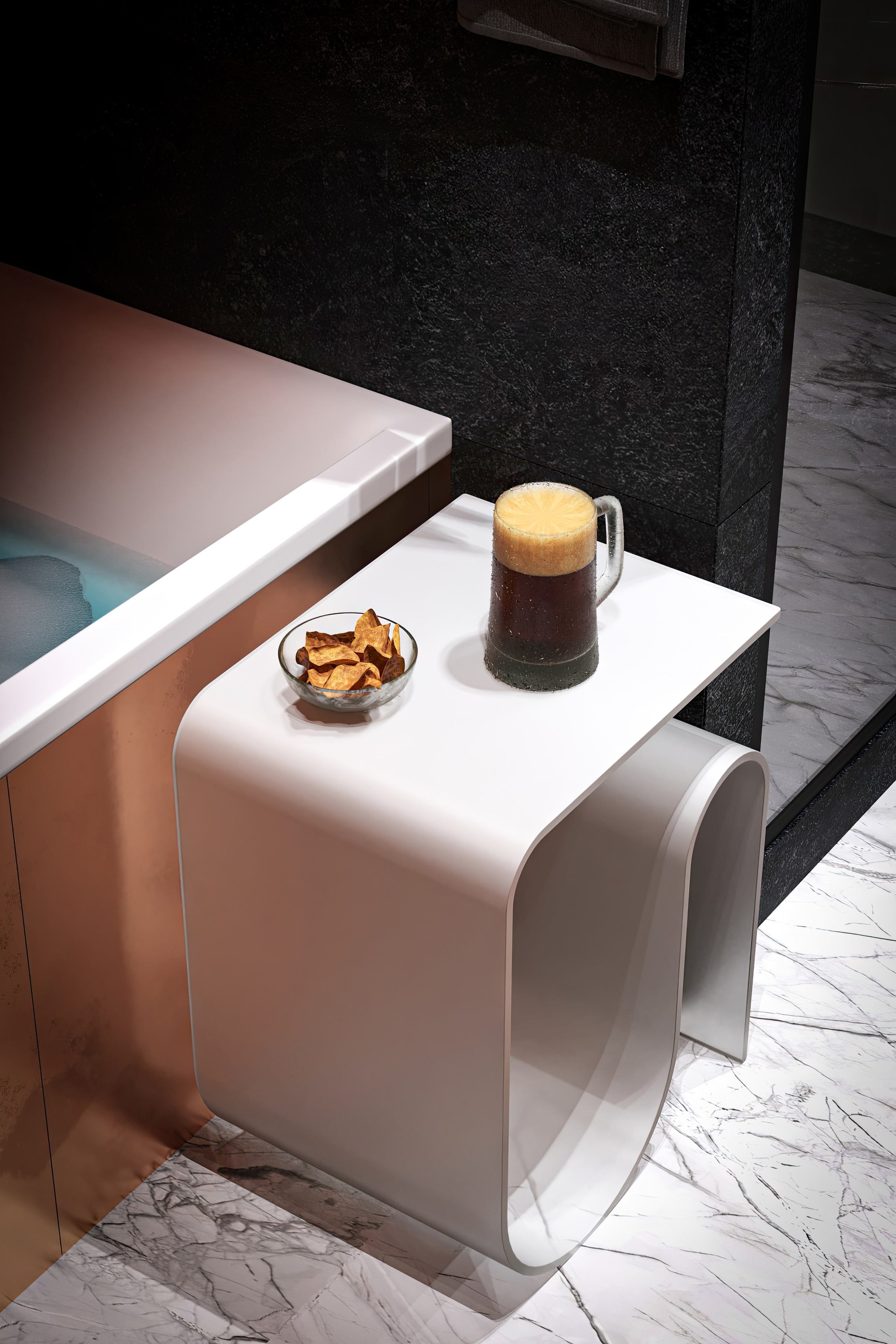 Санузел со встроенным TV экраном, Концептуальный проект. Дизайн интерьера и экстерьера в Санкт-Петербурге Яна Емельянова