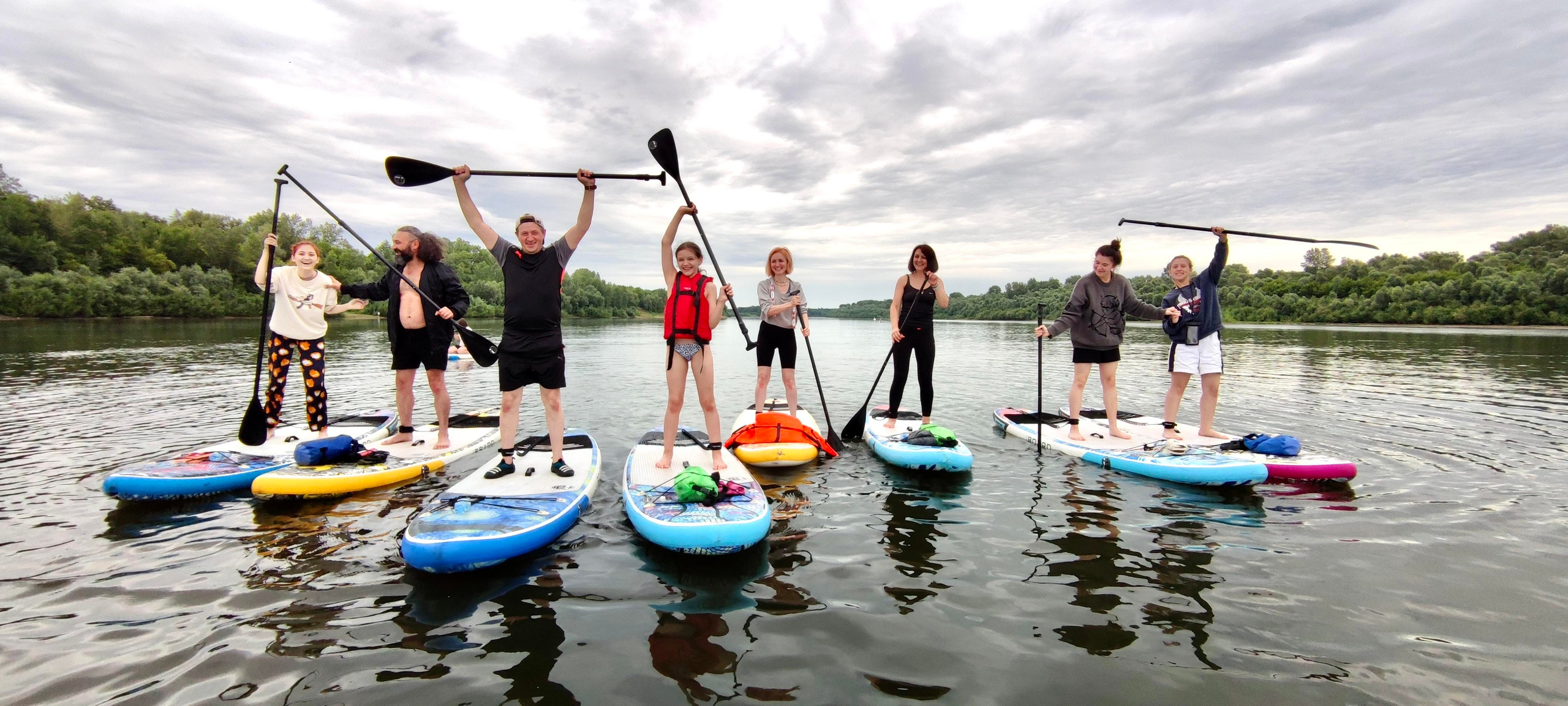 Прогулка на сапбордах в Уфе с Монумента до Затона