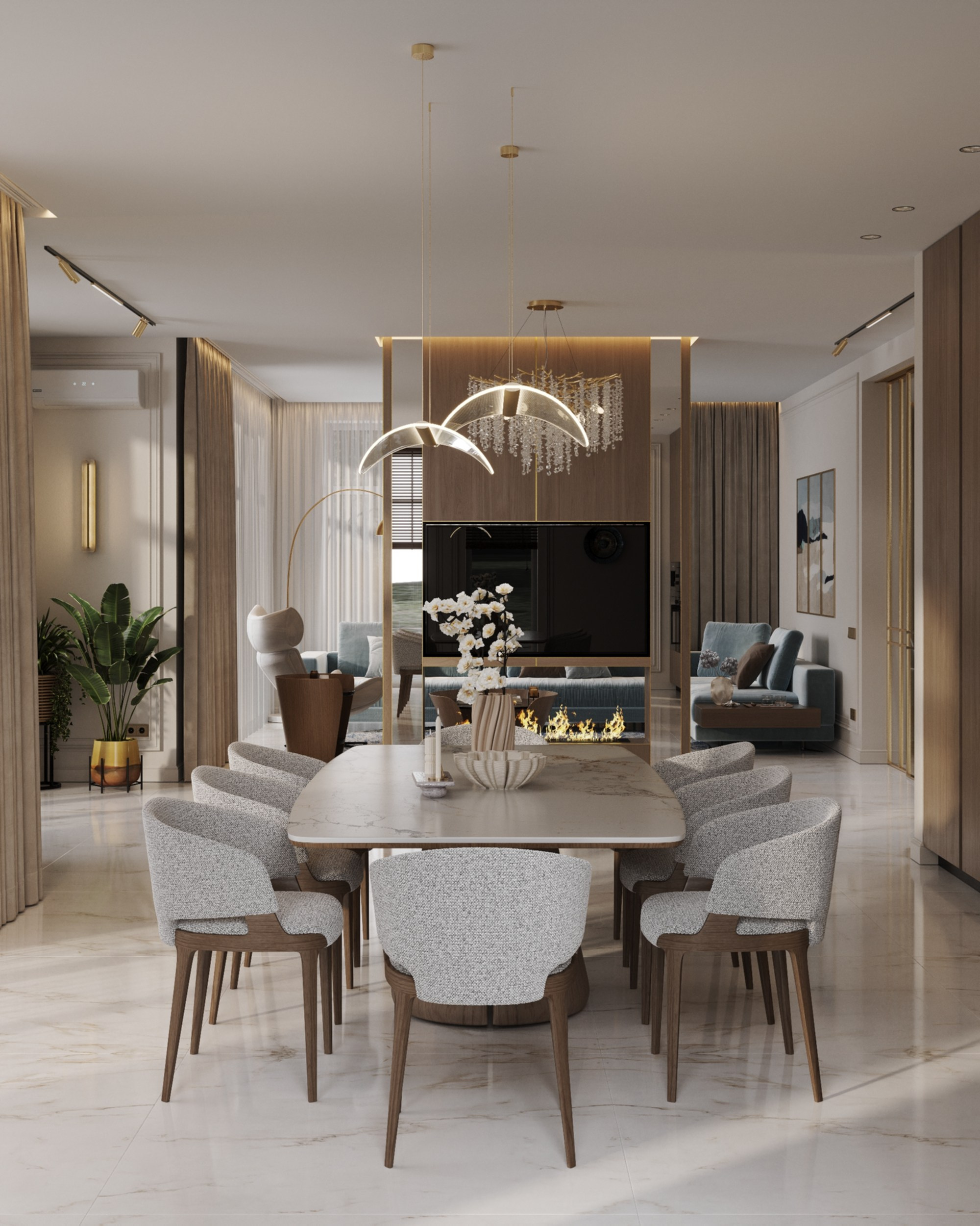 Residence Bulatovo. 3D Визуализация интерьера