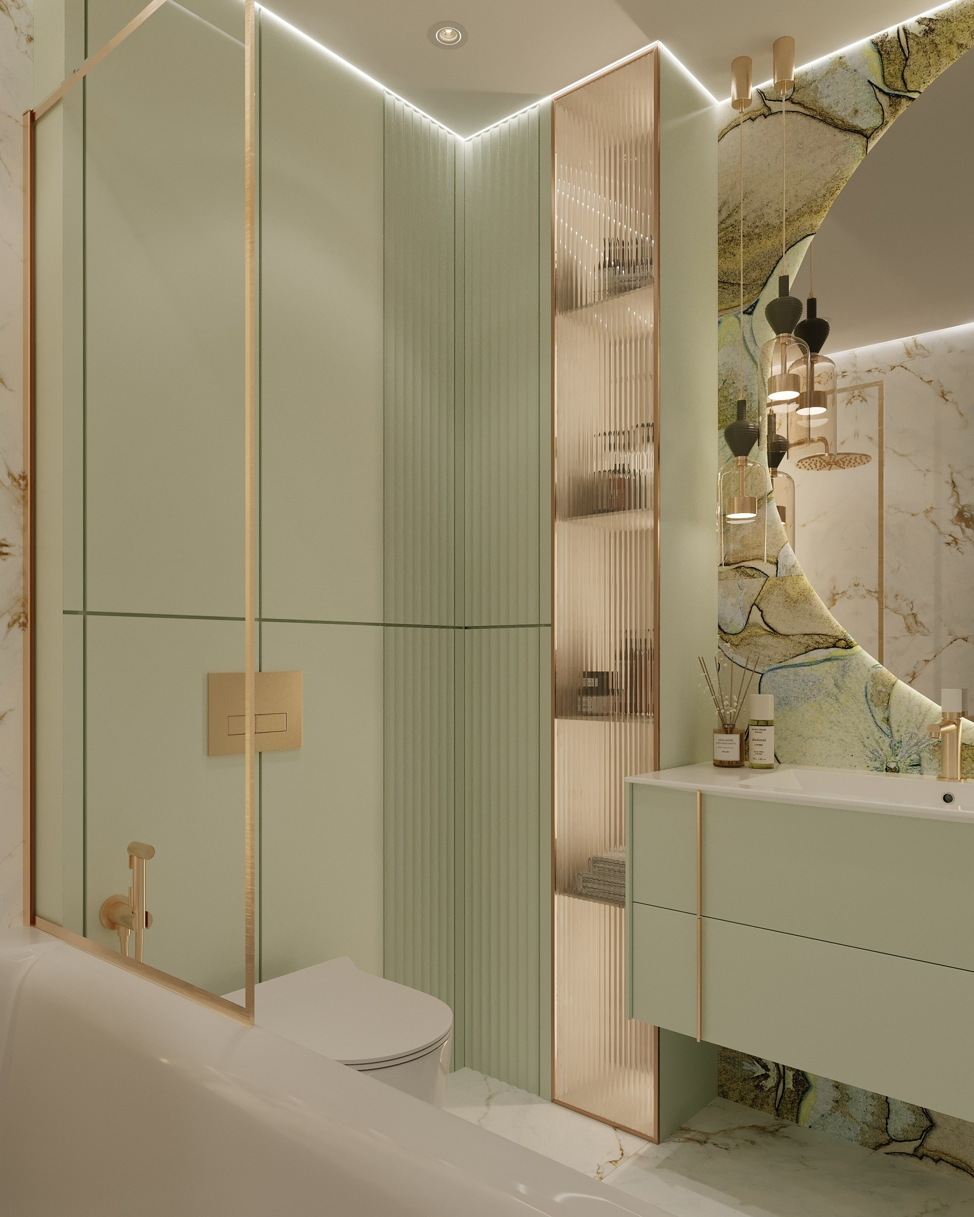 Квартира (санузел+детская комната). Королёва Анастасия | 3D визуализатор