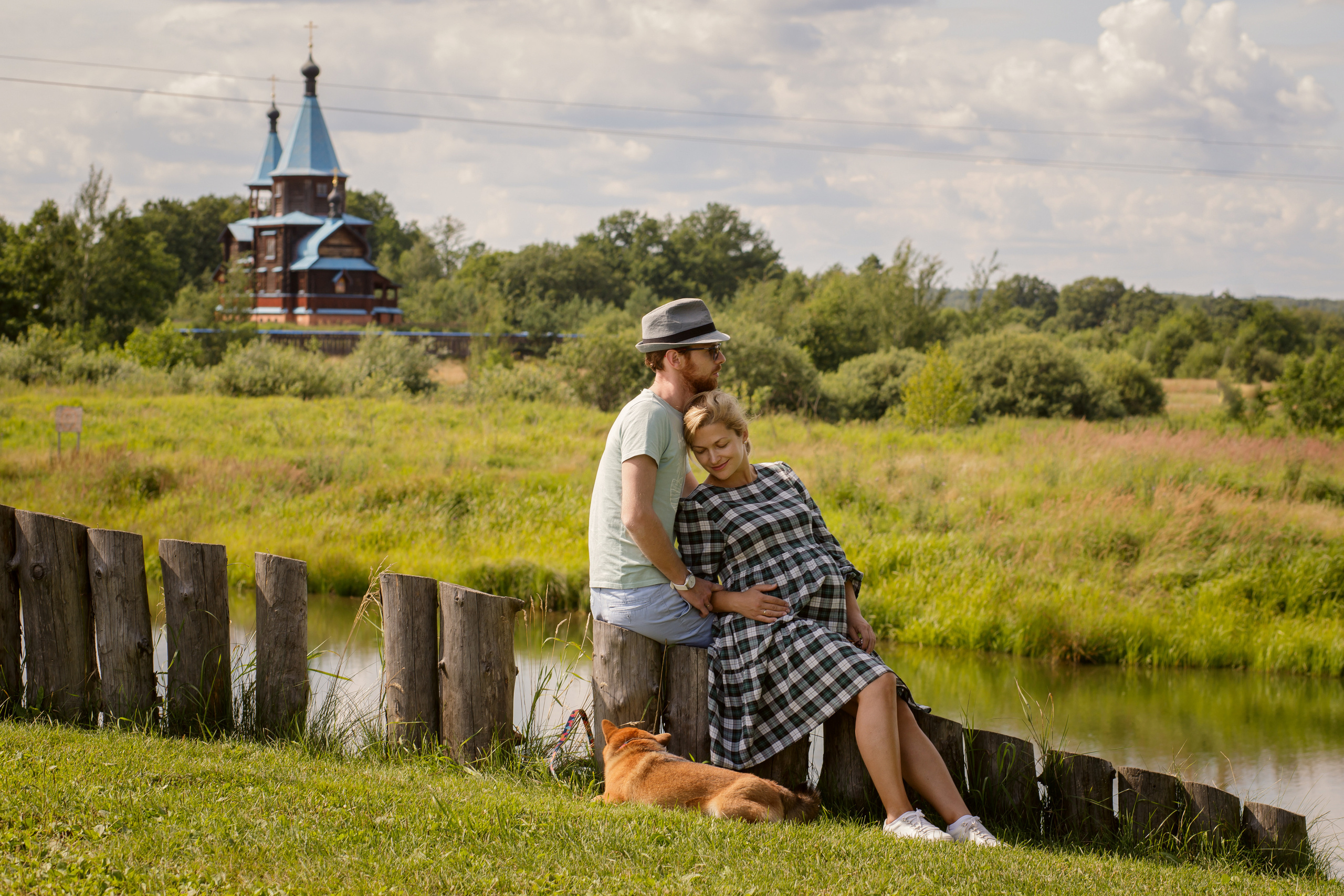 Съемка семейной пары с собакой. Семейный фотограф в Москве Наталья Чуб, заказать Фотокнигу