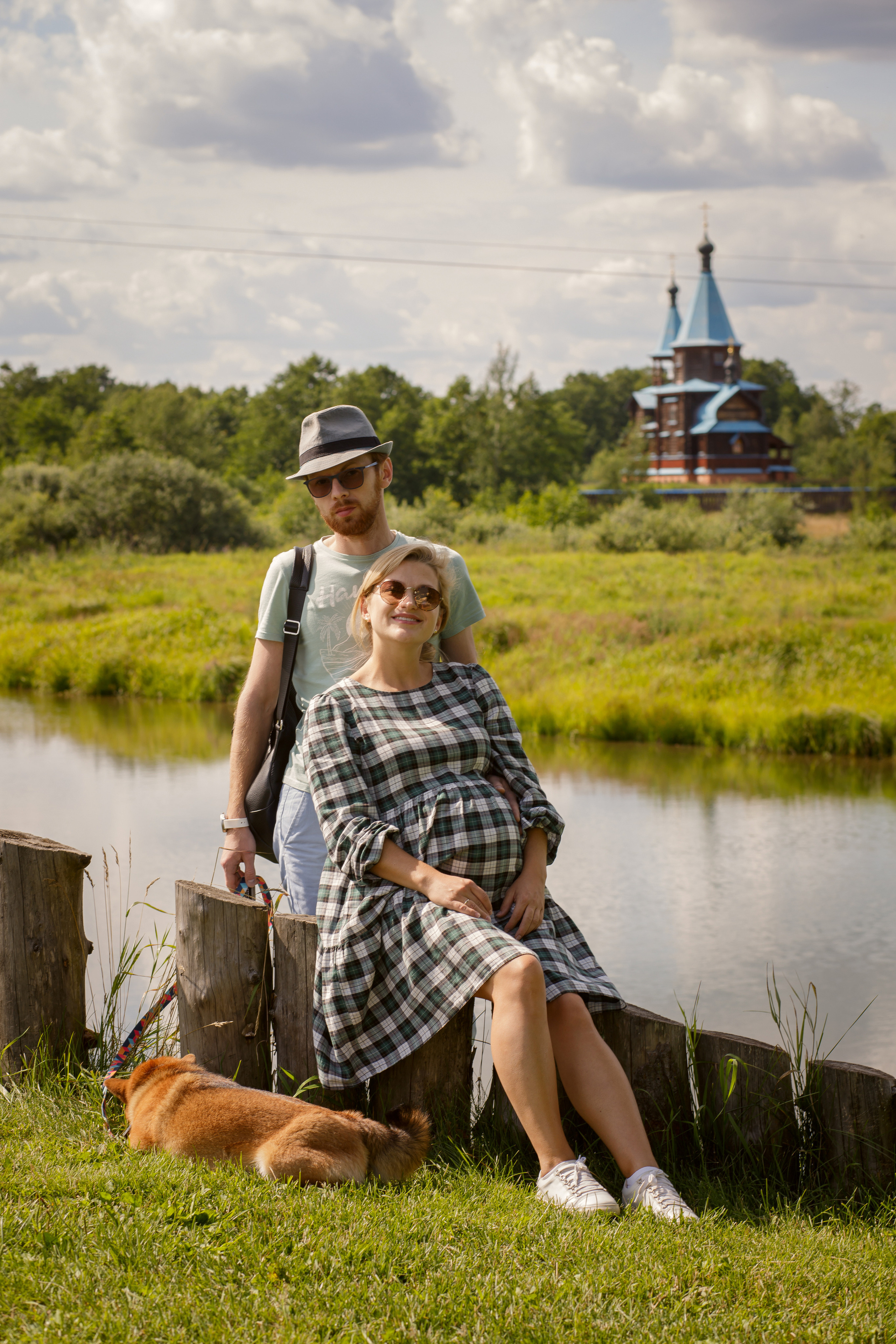 Съемка семейной пары с собакой. Семейный фотограф в Москве Наталья Чуб, заказать Фотокнигу