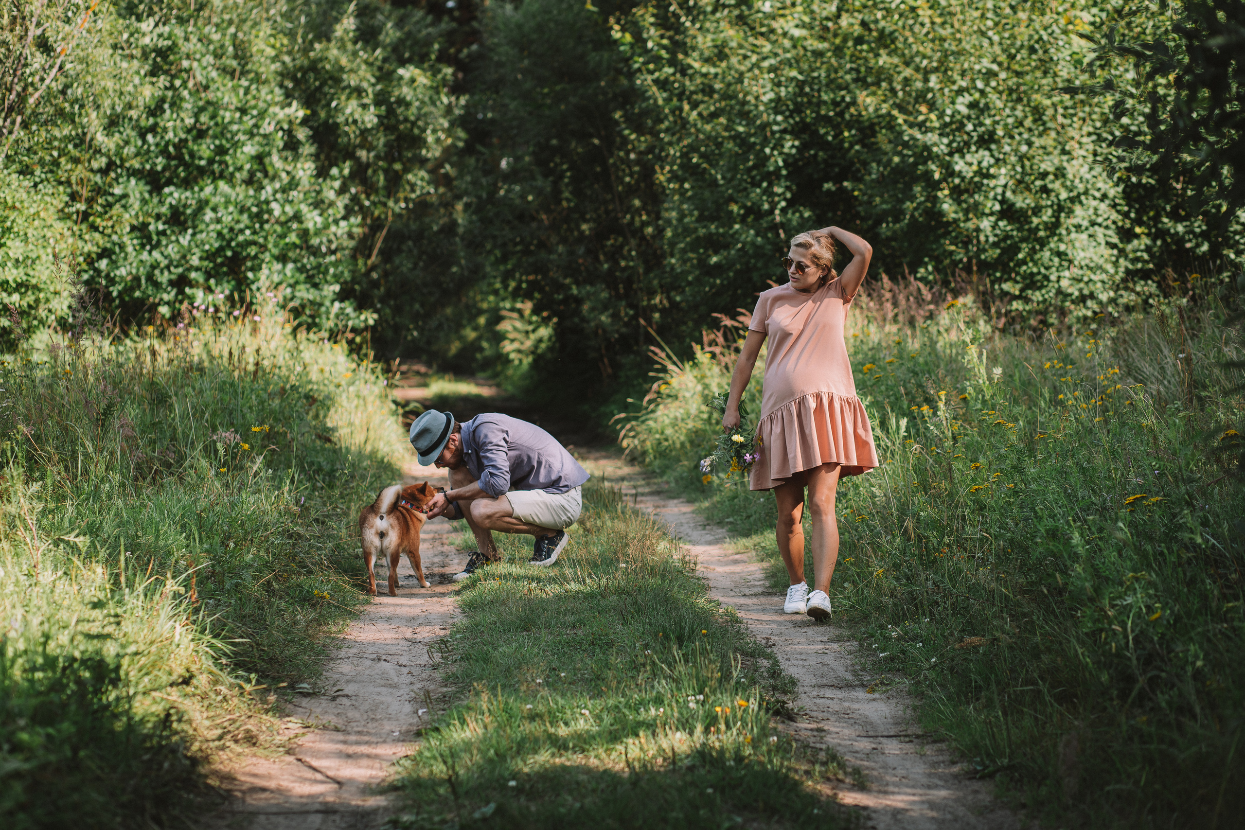 Съемка семейной пары с собакой. Семейный фотограф в Москве Наталья Чуб, заказать Фотокнигу
