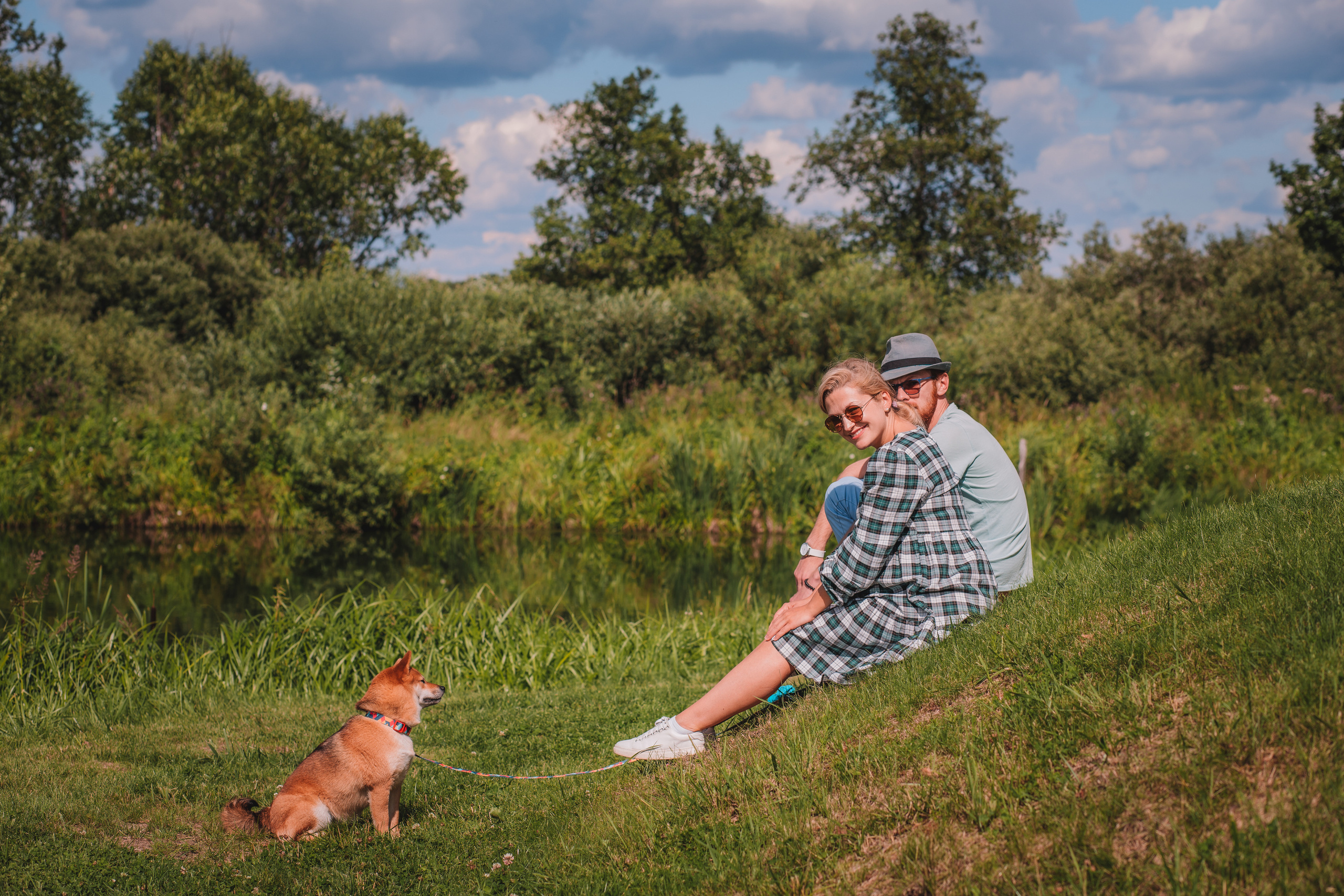 Съемка семейной пары с собакой. Семейный фотограф в Москве Наталья Чуб, заказать Фотокнигу