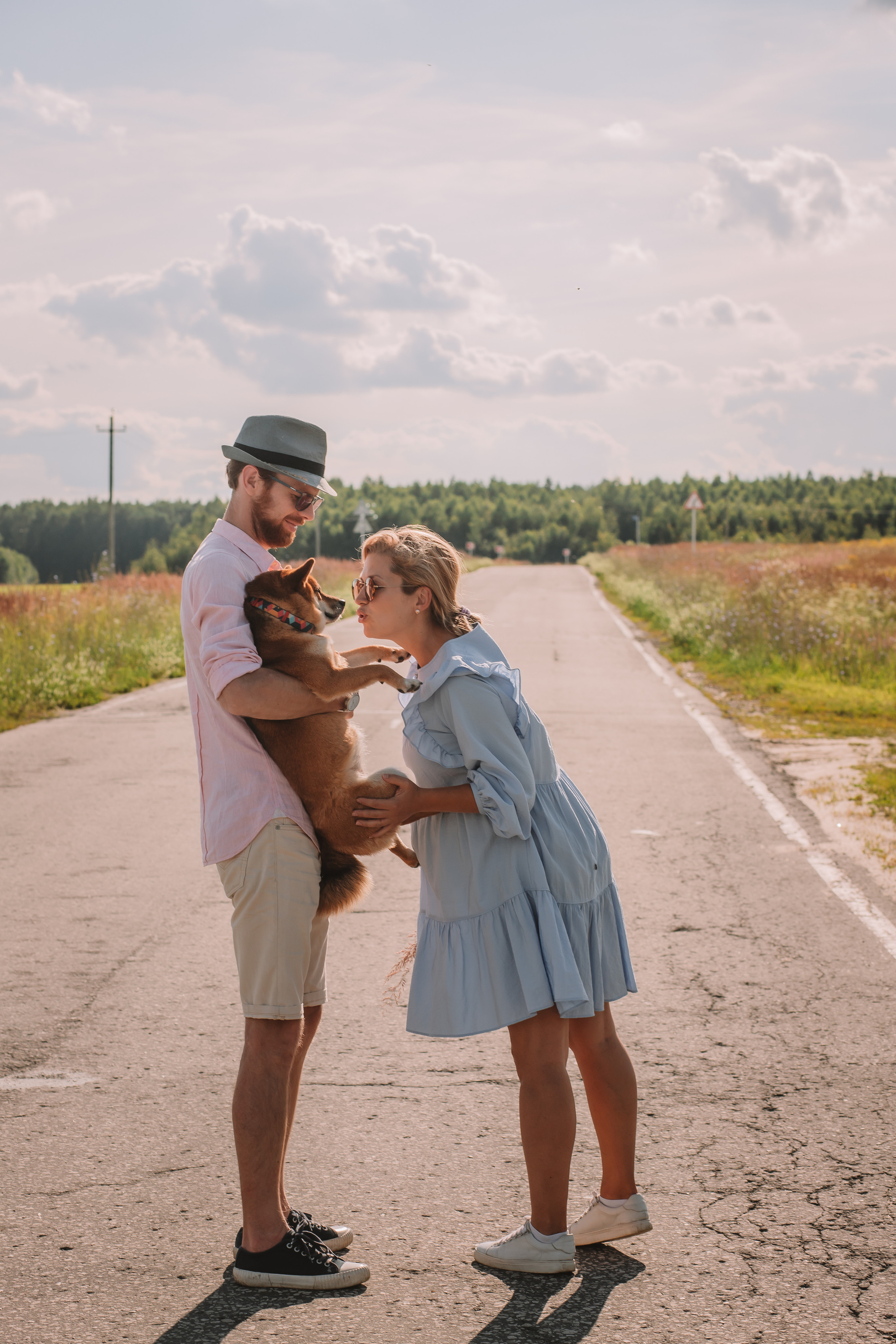 Съемка семейной пары с собакой. Семейный фотограф в Москве Наталья Чуб, заказать Фотокнигу