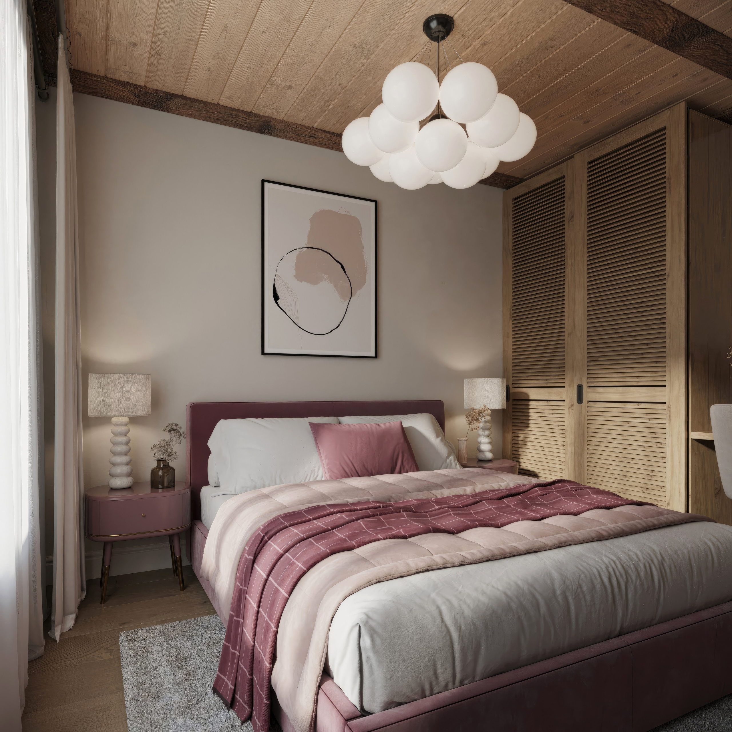 Countryside Cottage — Interior Design with Natural Materials. 3D INTERIOR AND ARCHITECTURE VISUALIZATION