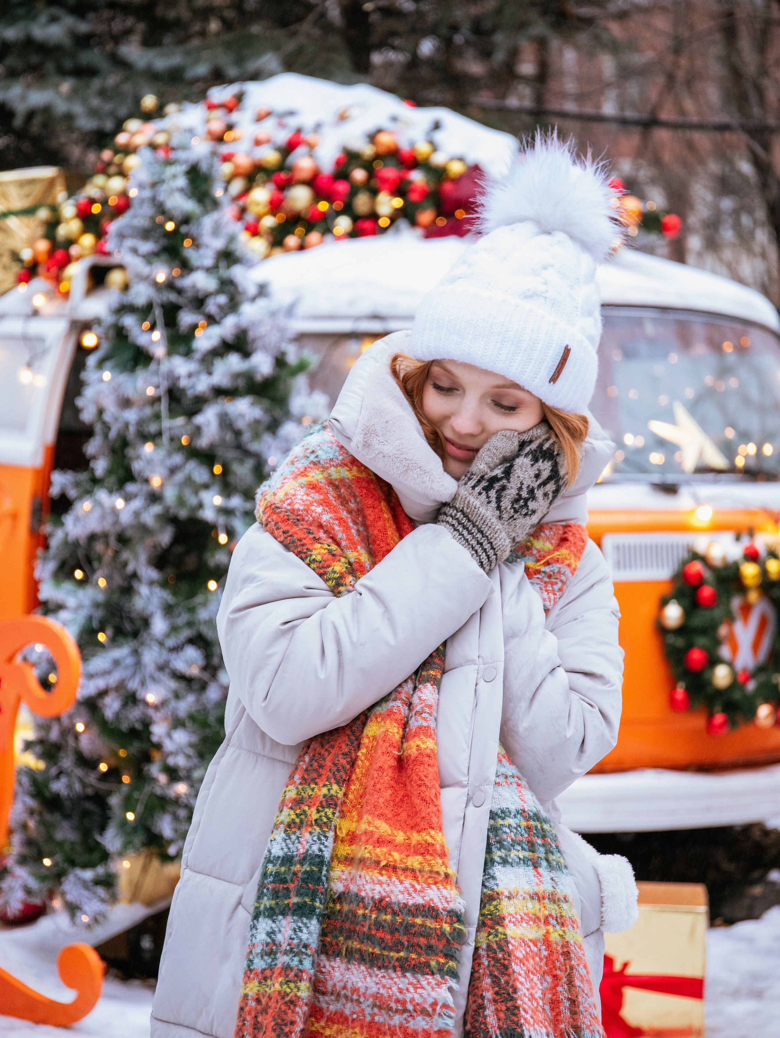 Новогодняя съемка с локацией «автобус». Свадебный и семейный фотограф в Москве Мила Широких