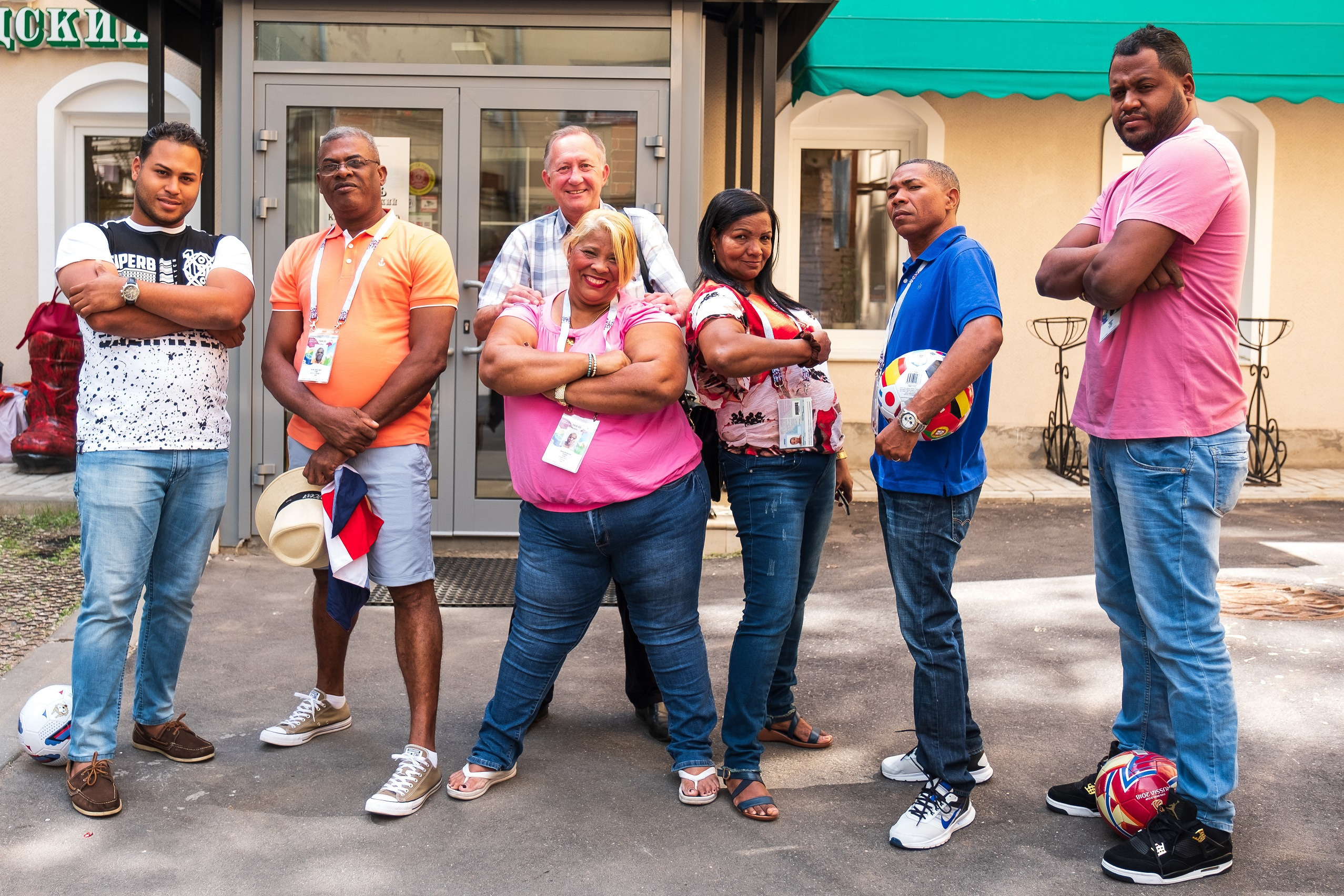 Photo shoot of Football fans celebrating the team game in Moscow
