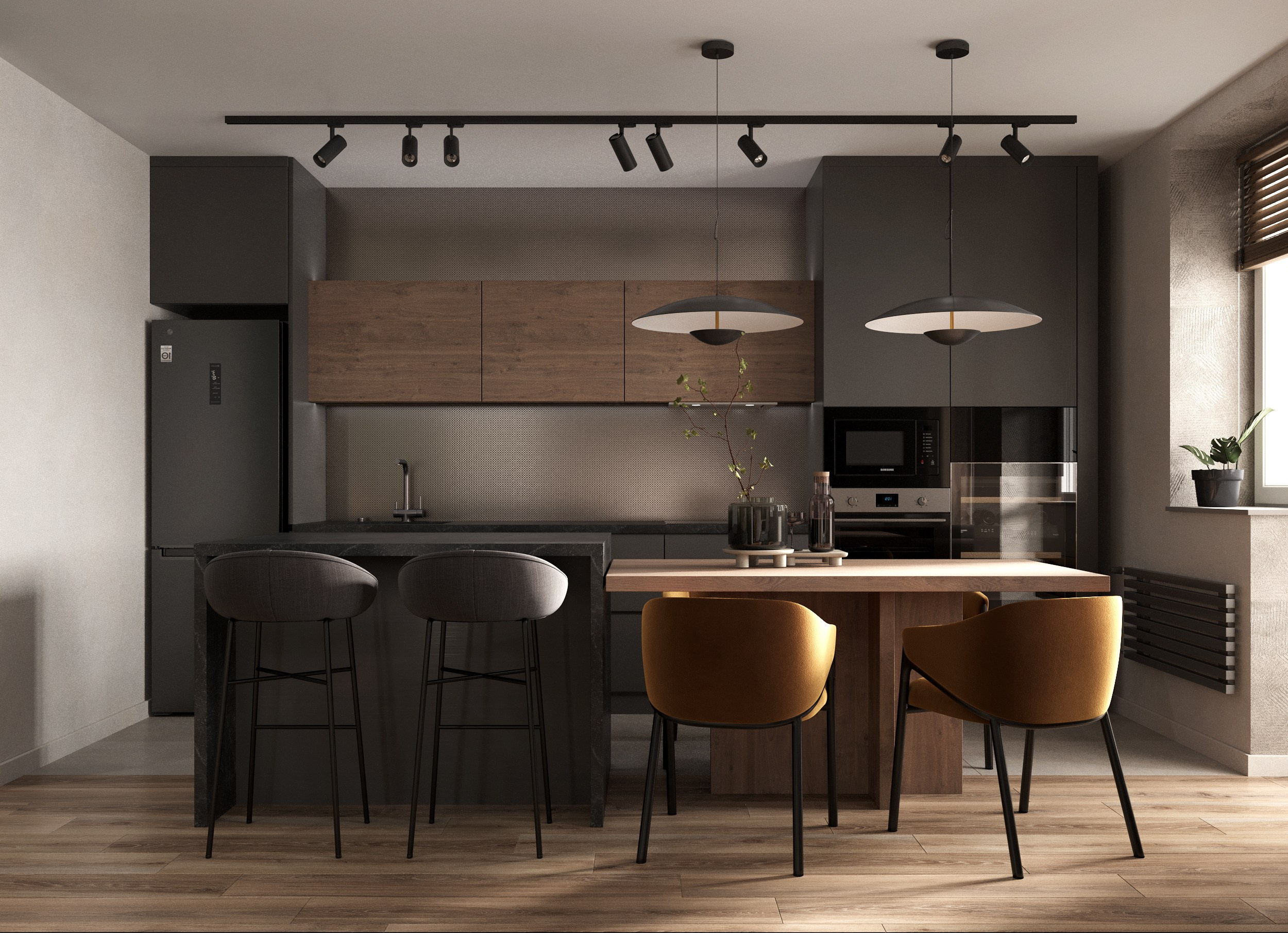 Смелый колор блок в квартире 88 м². Дизайнер интерьера г. Ульяновск