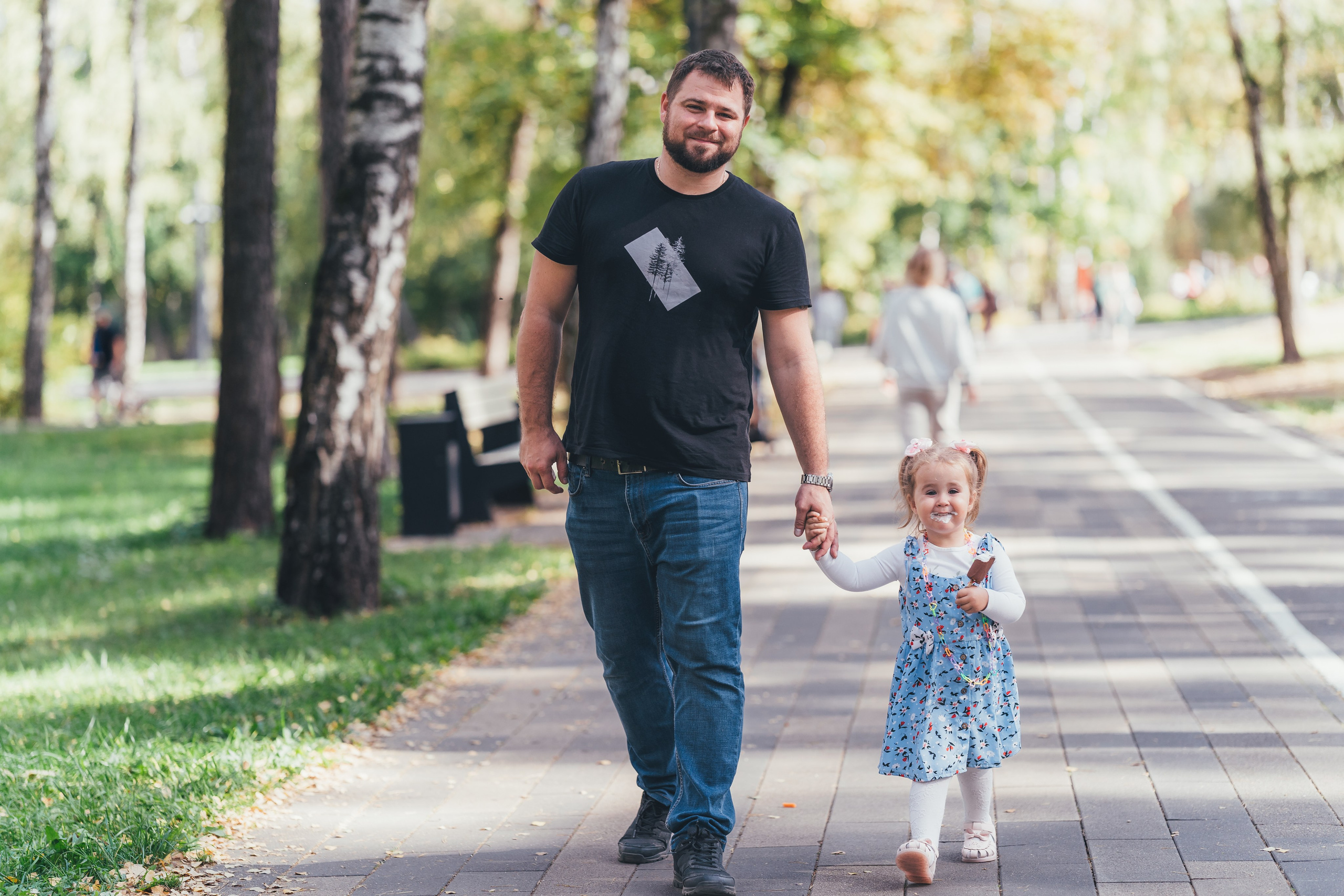 Денис с дочкой, Балашиха, парк Пехорка. Наталья Дукалова фотограф Щелково Королев Пушкино Москва Балашиха