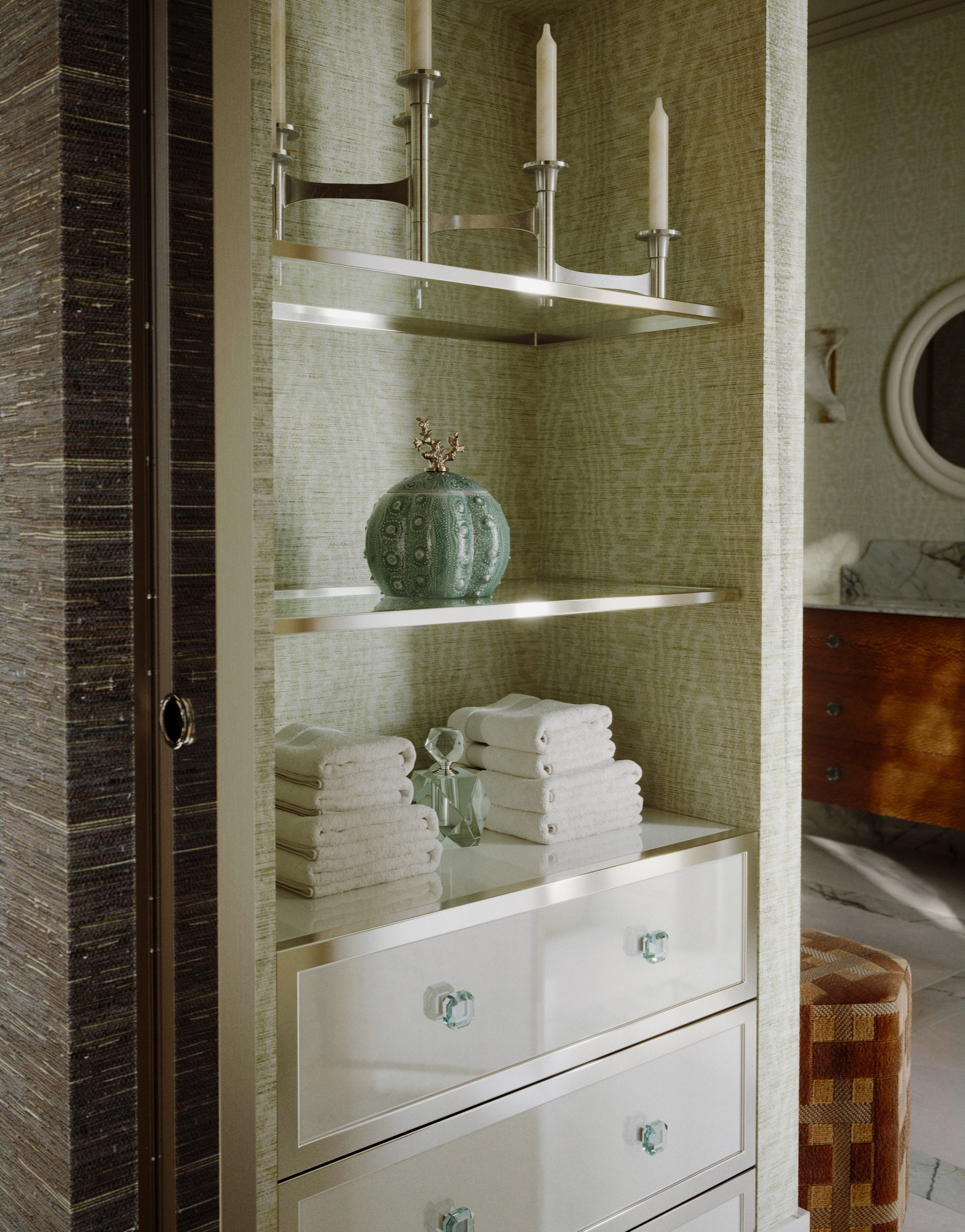 Ванная комната «Морская волна». 3D визуализация дизайна интерьера. 3D interior design visualizer