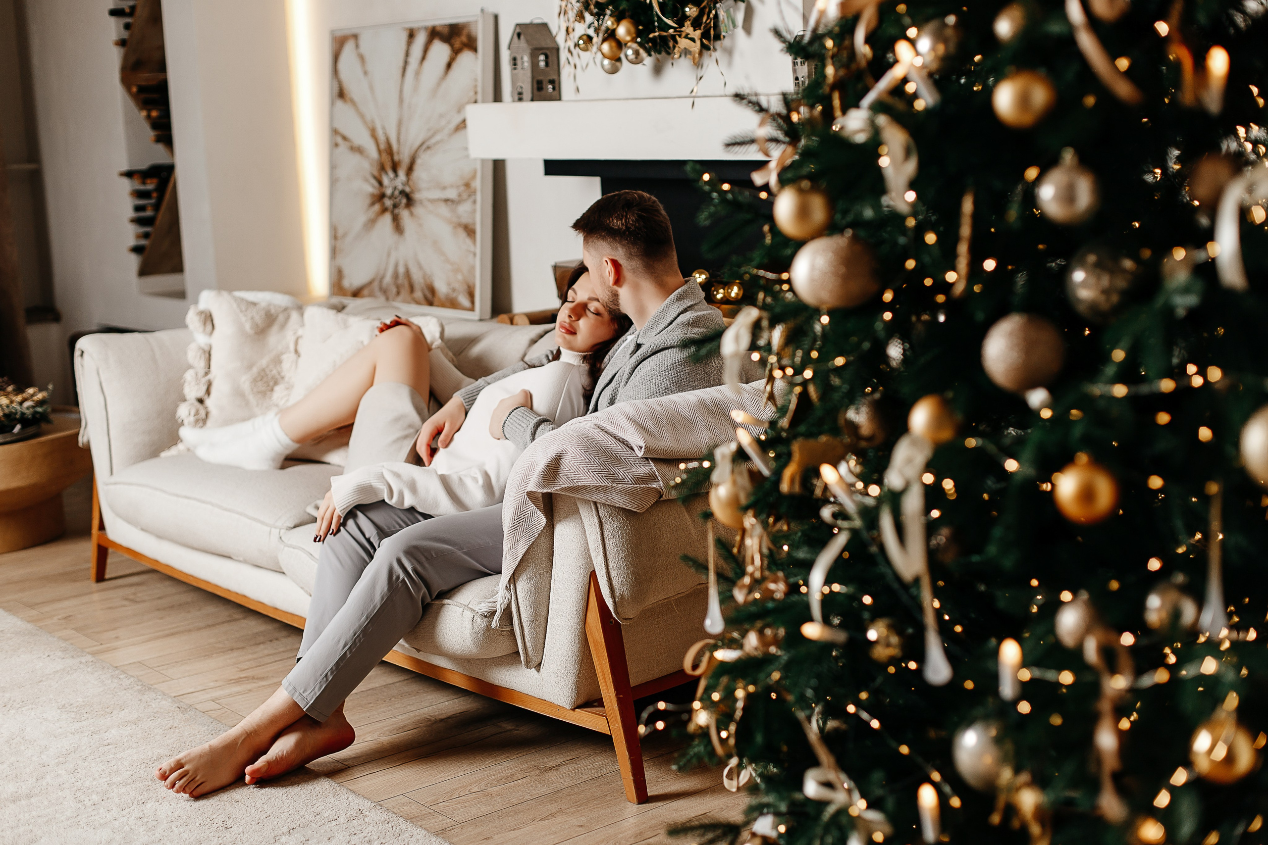 Новогодняя фотосессия для влюбленных в Московской фотостудии. Фотограф в Подольске — Мария Бучнева
